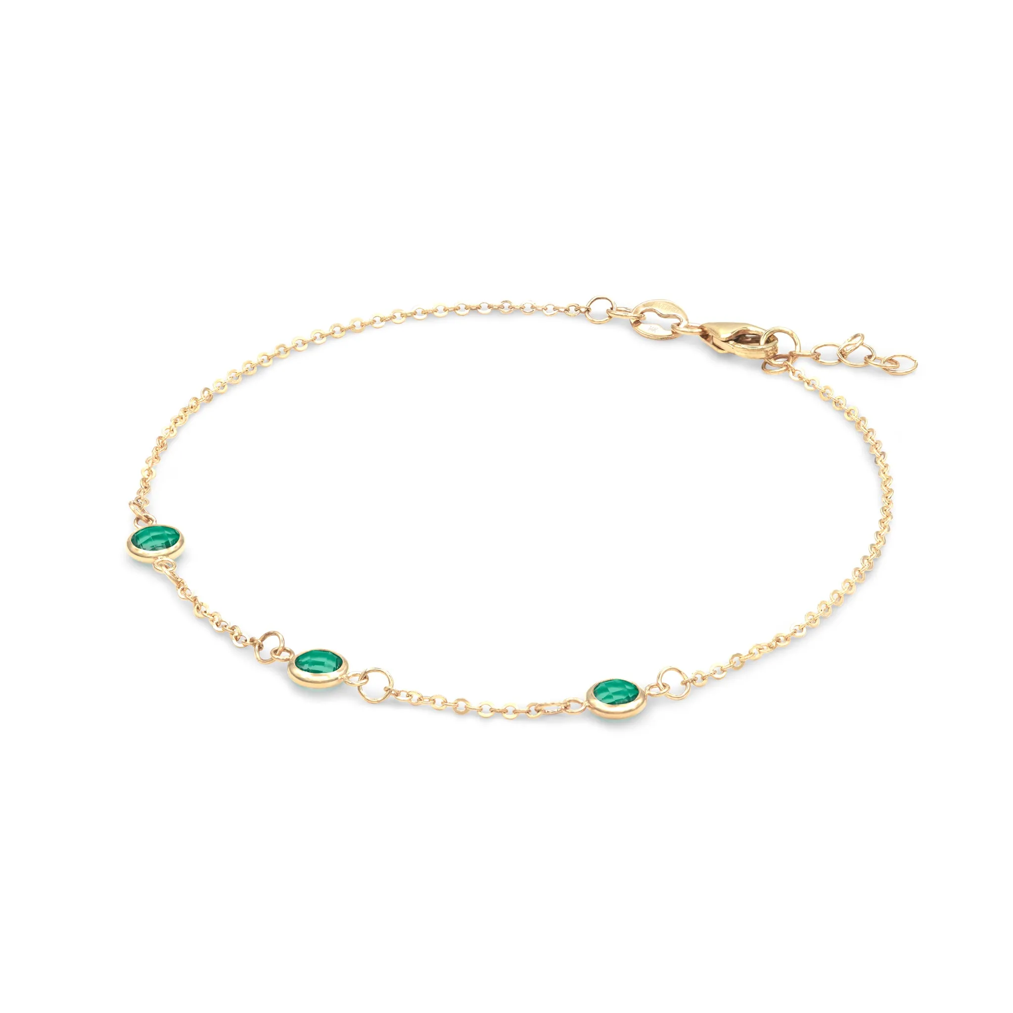 Bayberry 3 Emerald Bracelet in 14k Gold (May) sold by Haverhill product image thumbnail 4