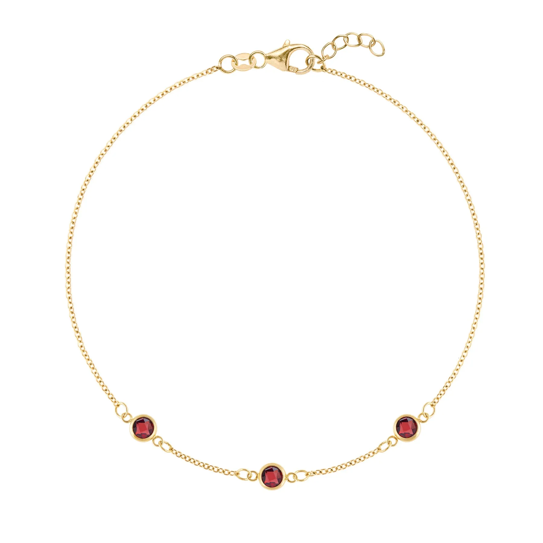 Bayberry 3 Garnet Bracelet in 14k Gold (January) sold by Haverhill