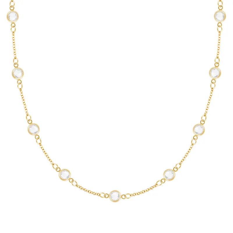 Petite 9 Birthstone Necklace in 14k Gold sold by Haverhill