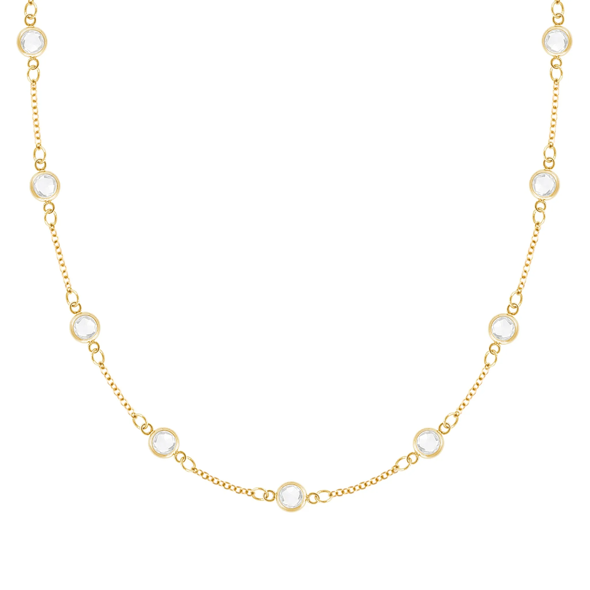 Petite 9 Birthstone Necklace in 14k Gold sold by Haverhill