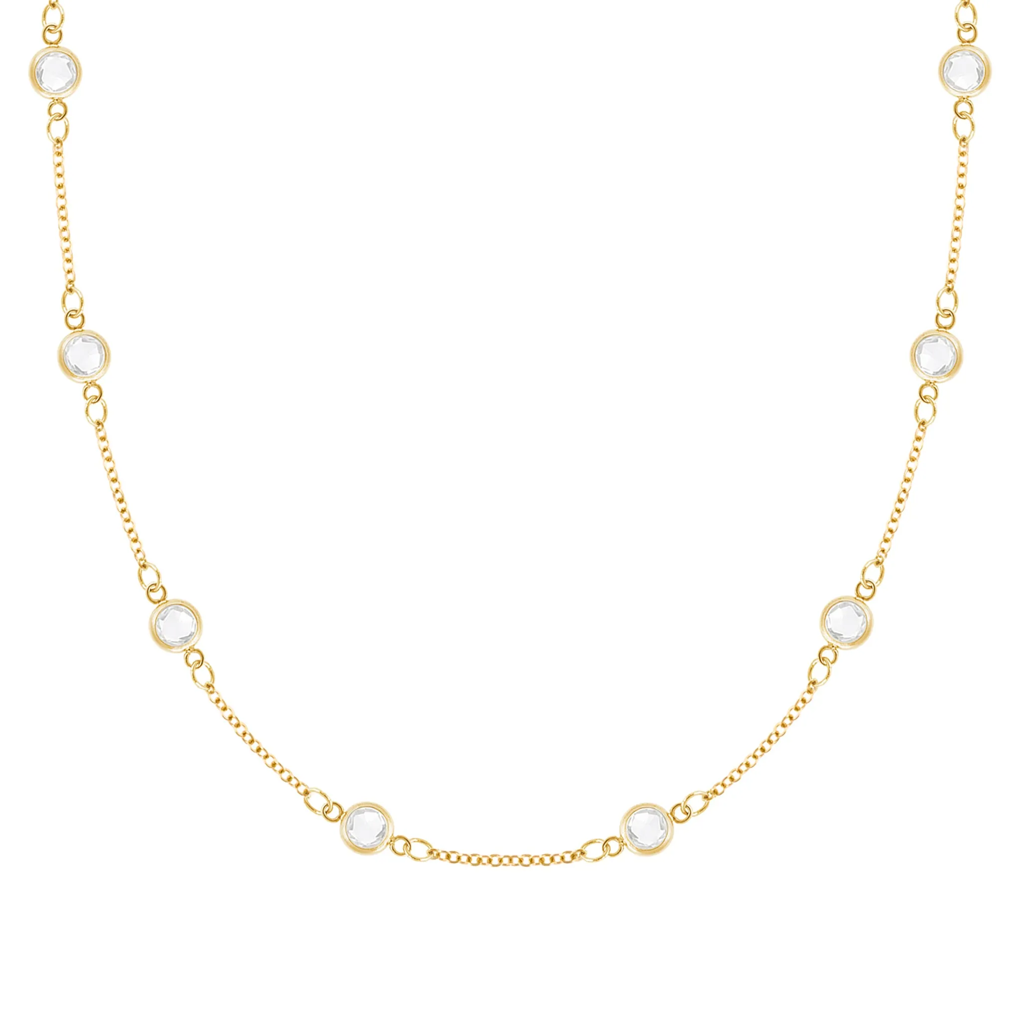 Petite 8 Birthstone Necklace in 14k Gold sold by Haverhill