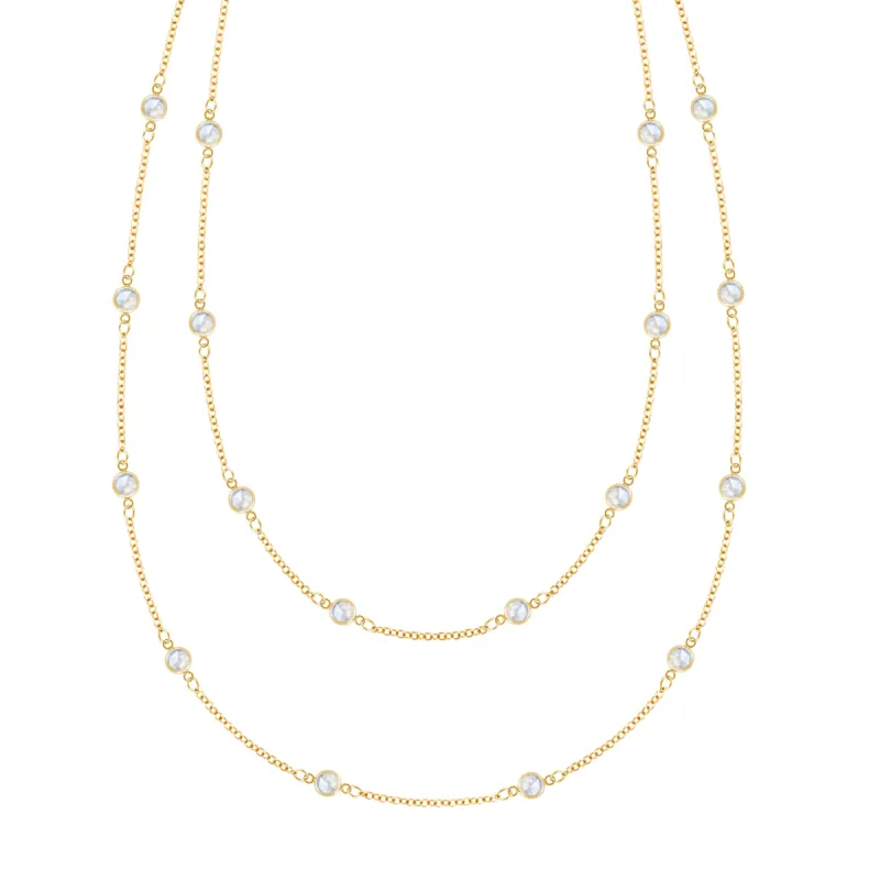Bayberry Moonstone Long Necklace in 14k Gold (June) sold by Haverhill