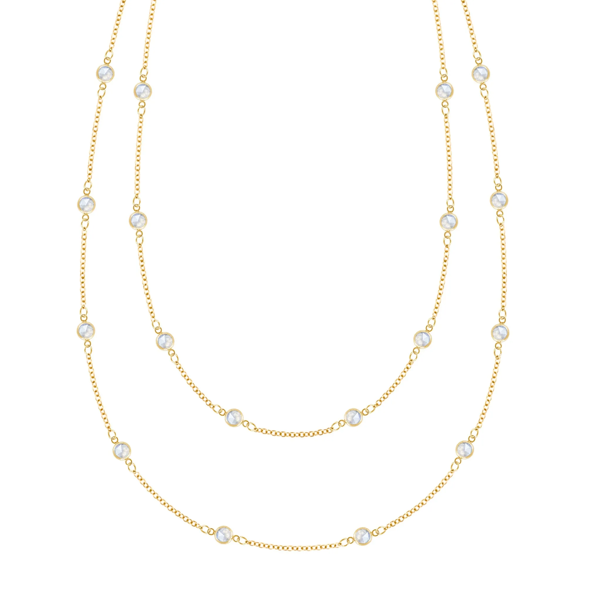Bayberry Moonstone Long Necklace in 14k Gold (June) sold by Haverhill
