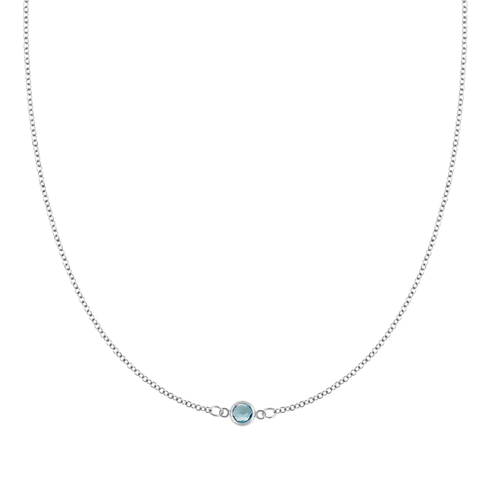 Petite 1 Nantucket Blue Topaz Necklace in 14k Gold (December) sold by Haverhill product image thumbnail 5