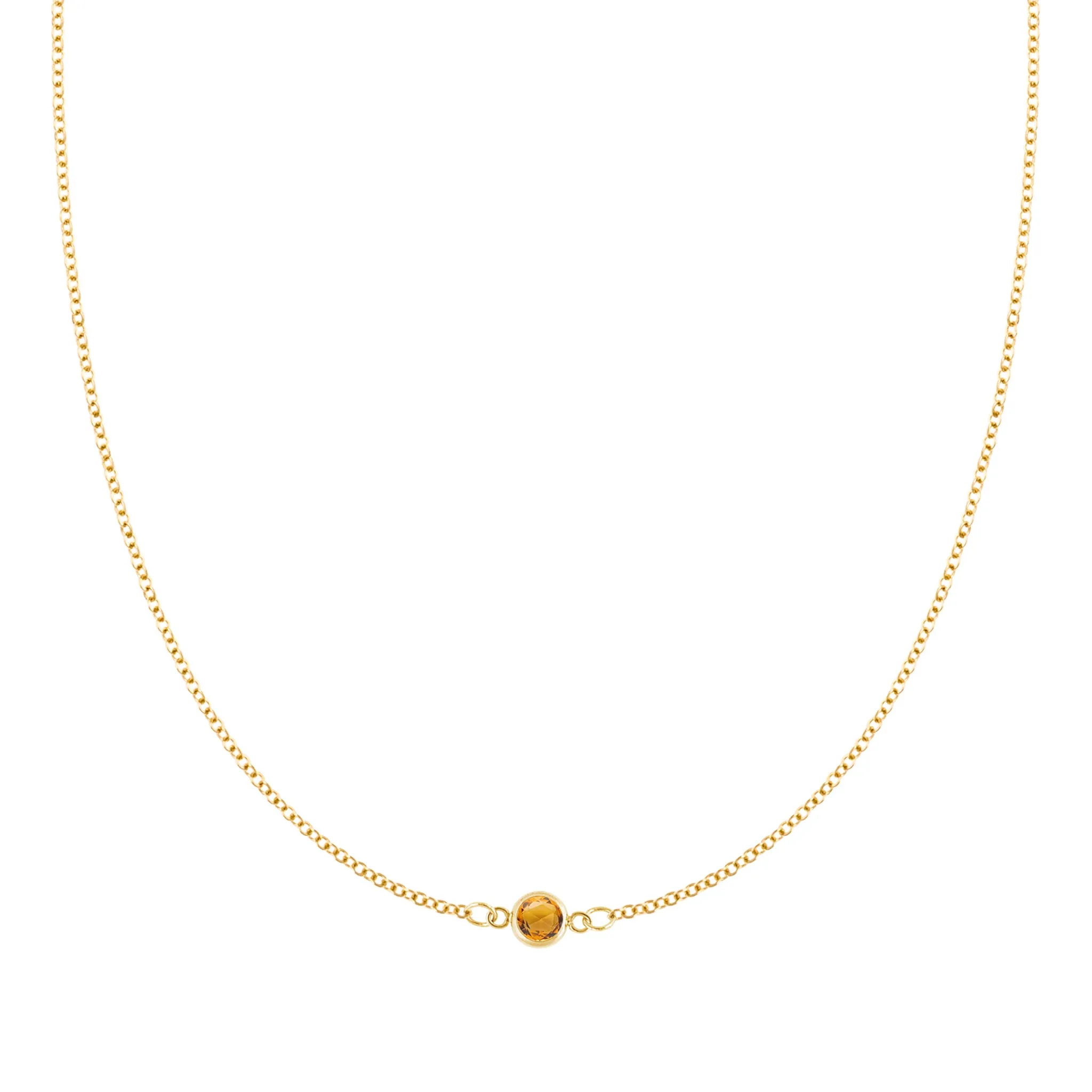 Petite 1 Citrine Necklace in 14k Gold (November) sold by Haverhill