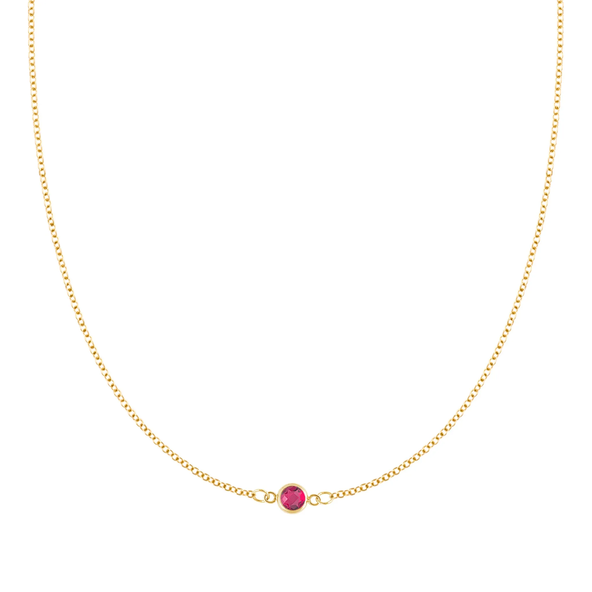 Petite 1 Ruby Necklace in 14k Gold (July) sold by Haverhill