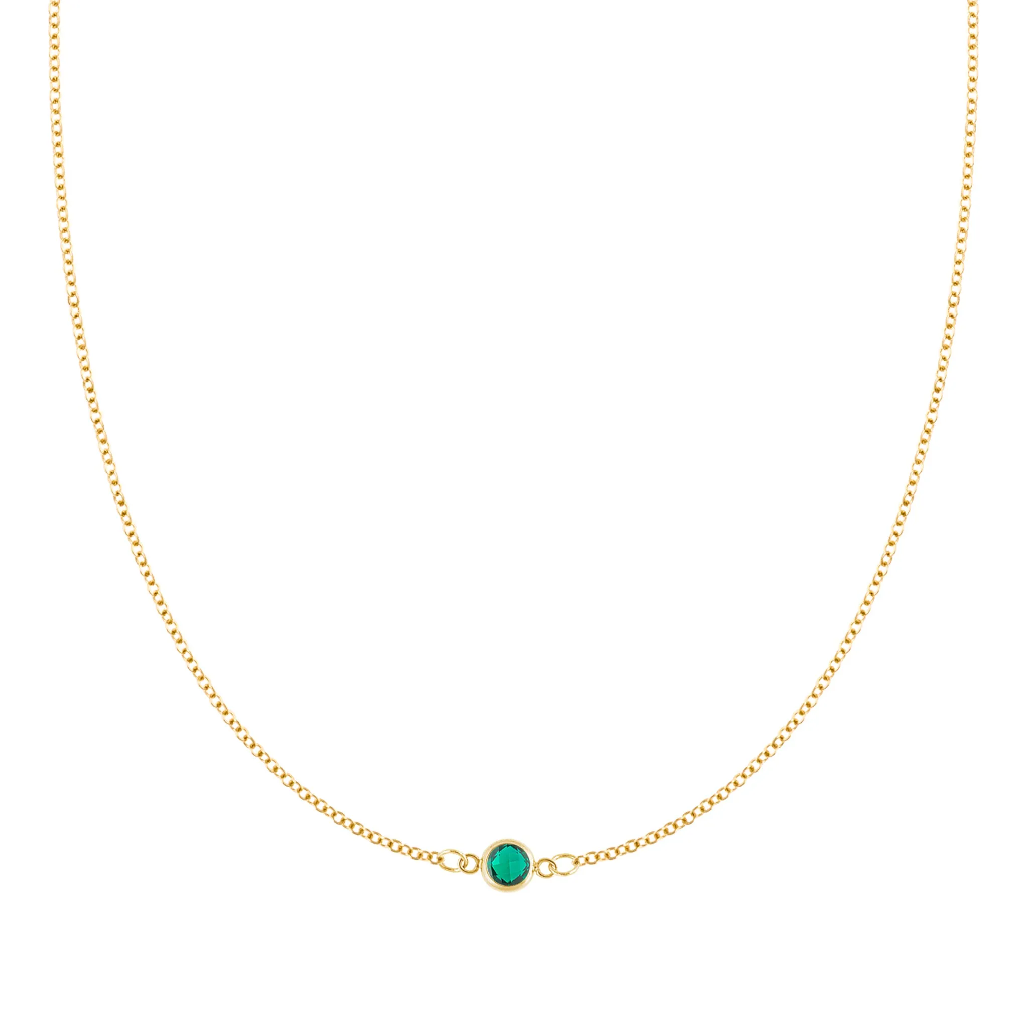 Petite 1 Emerald Necklace in 14k Gold (May) sold by Haverhill