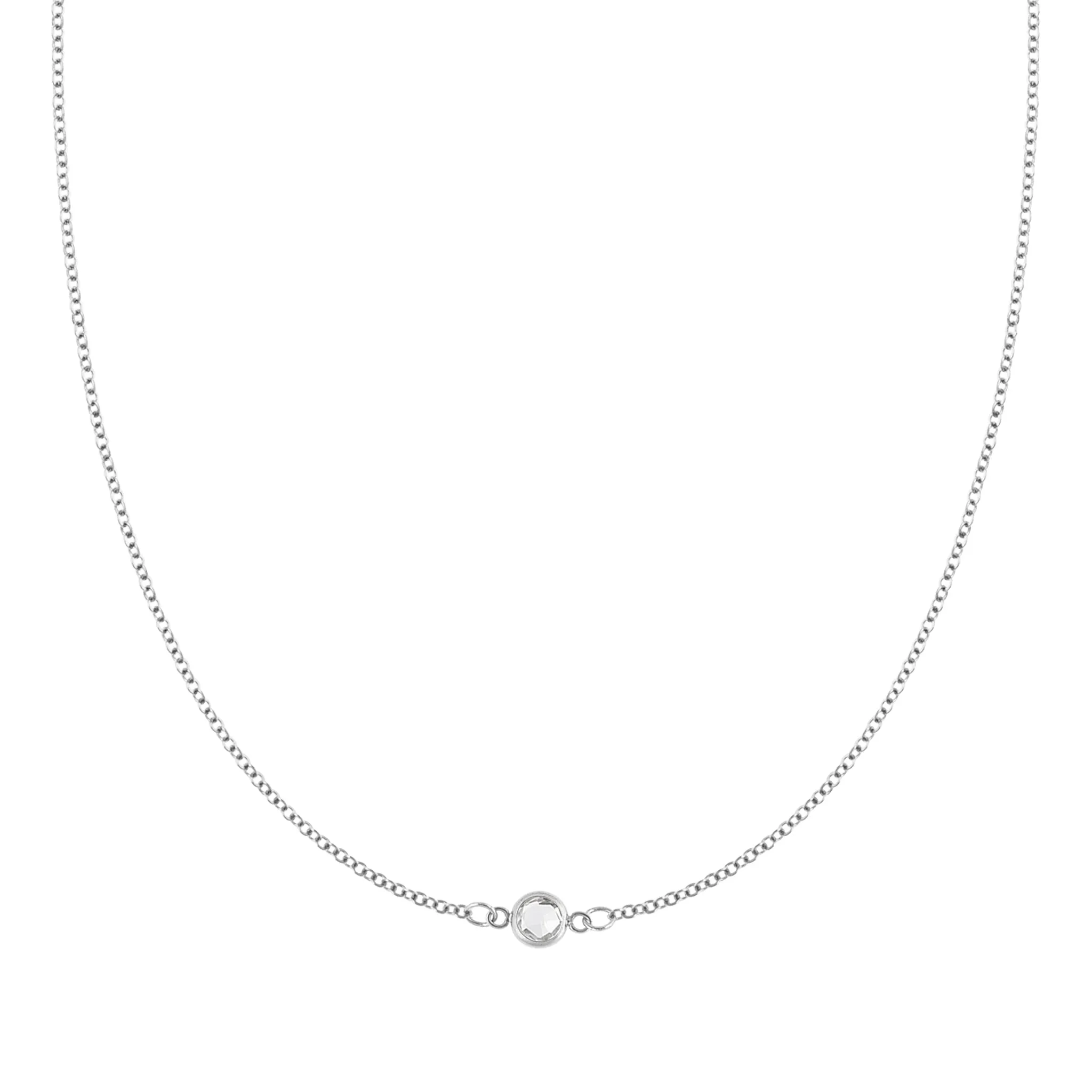Petite 1 White Topaz Necklace in 14k Gold (April) sold by Haverhill product image thumbnail 5