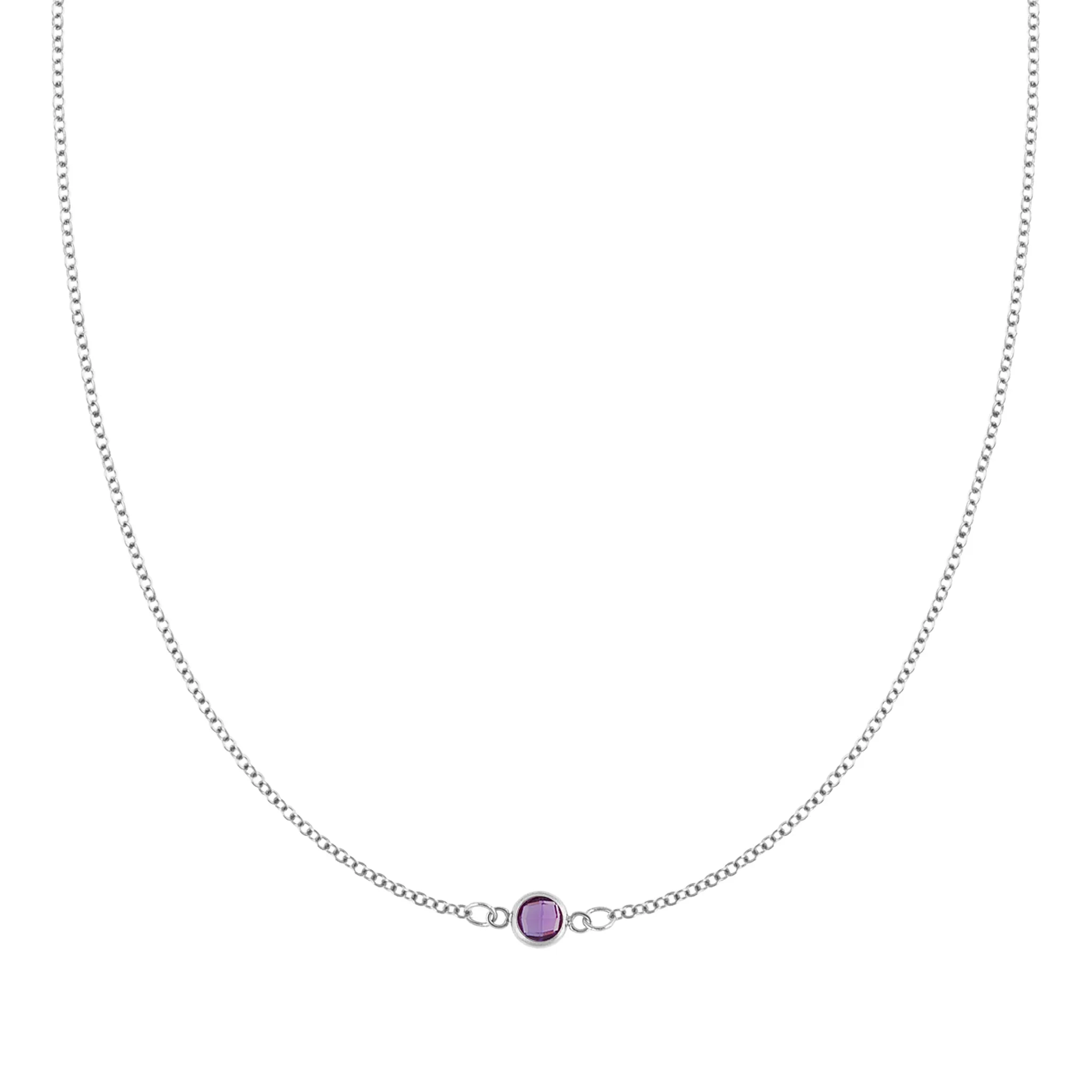 Petite 1 Amethyst Necklace in 14k Gold (February) sold by Haverhill product image thumbnail 5