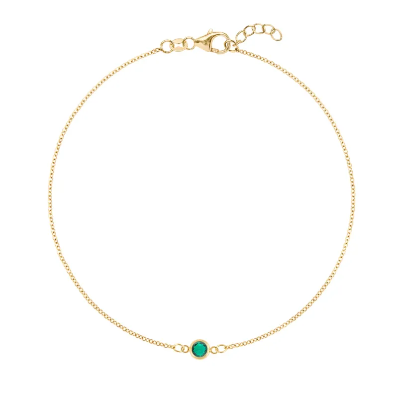 Petite 1 Emerald Bracelet in 14k Gold (May) sold by Haverhill