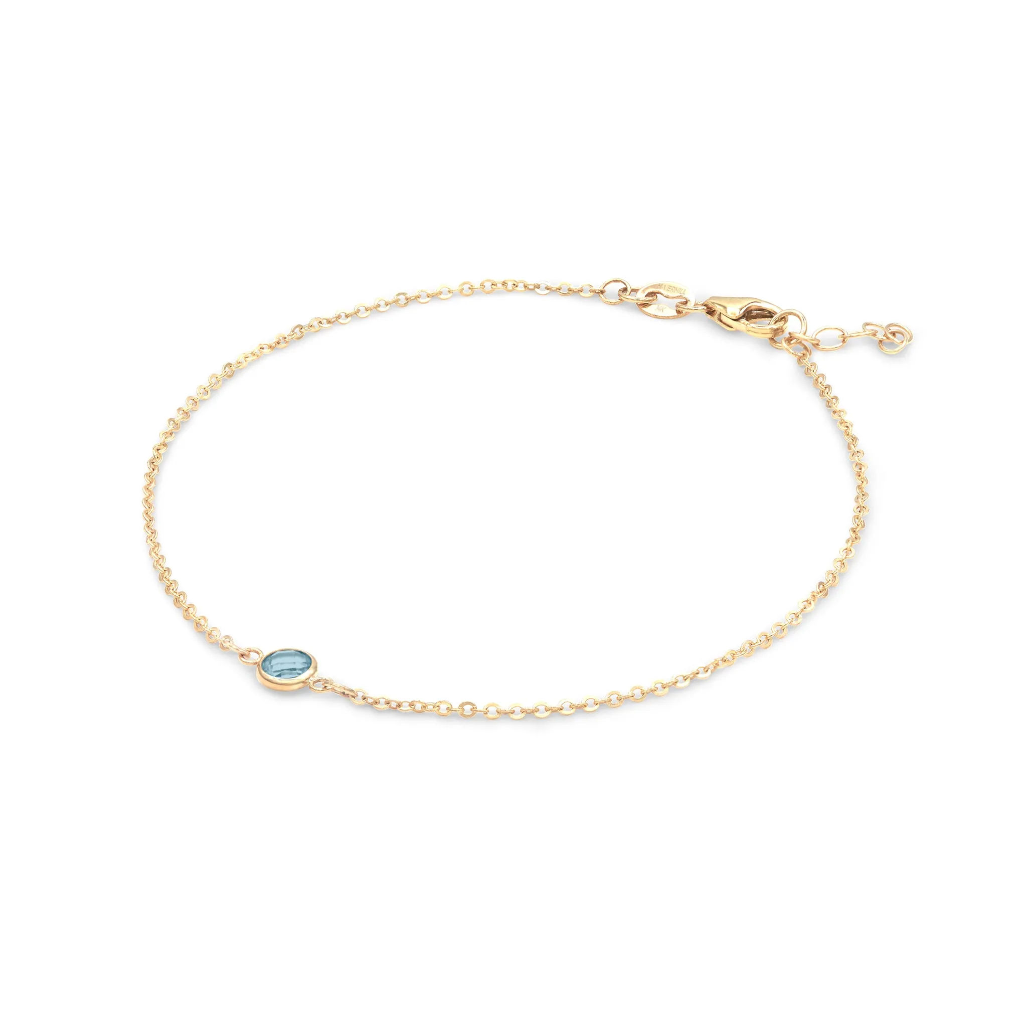 Petite 1 Nantucket Blue Topaz Bracelet in 14k Gold (December) sold by Haverhill product image thumbnail 4