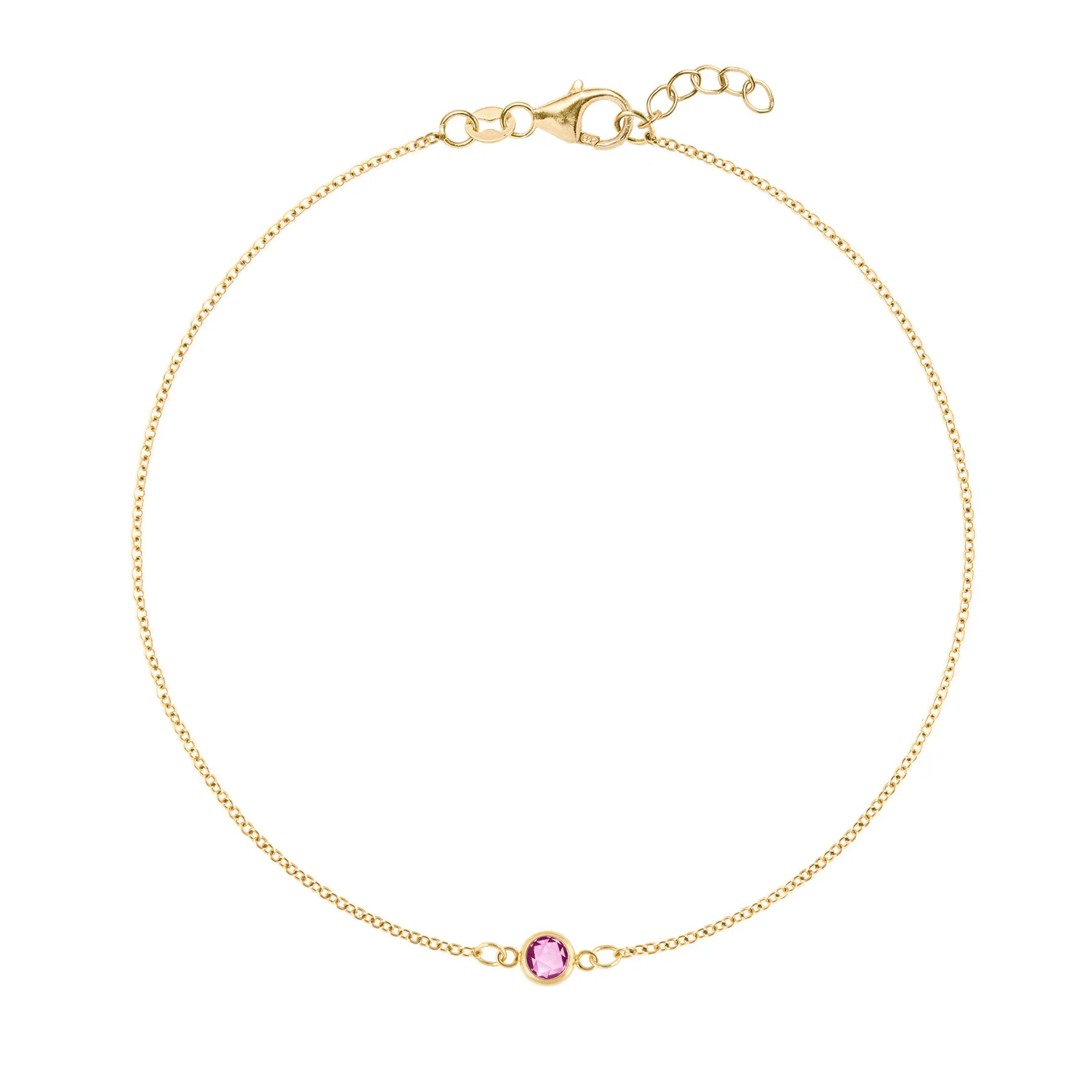 Petite 1 Pink Sapphire Bracelet in 14k Gold (October) sold by Haverhill