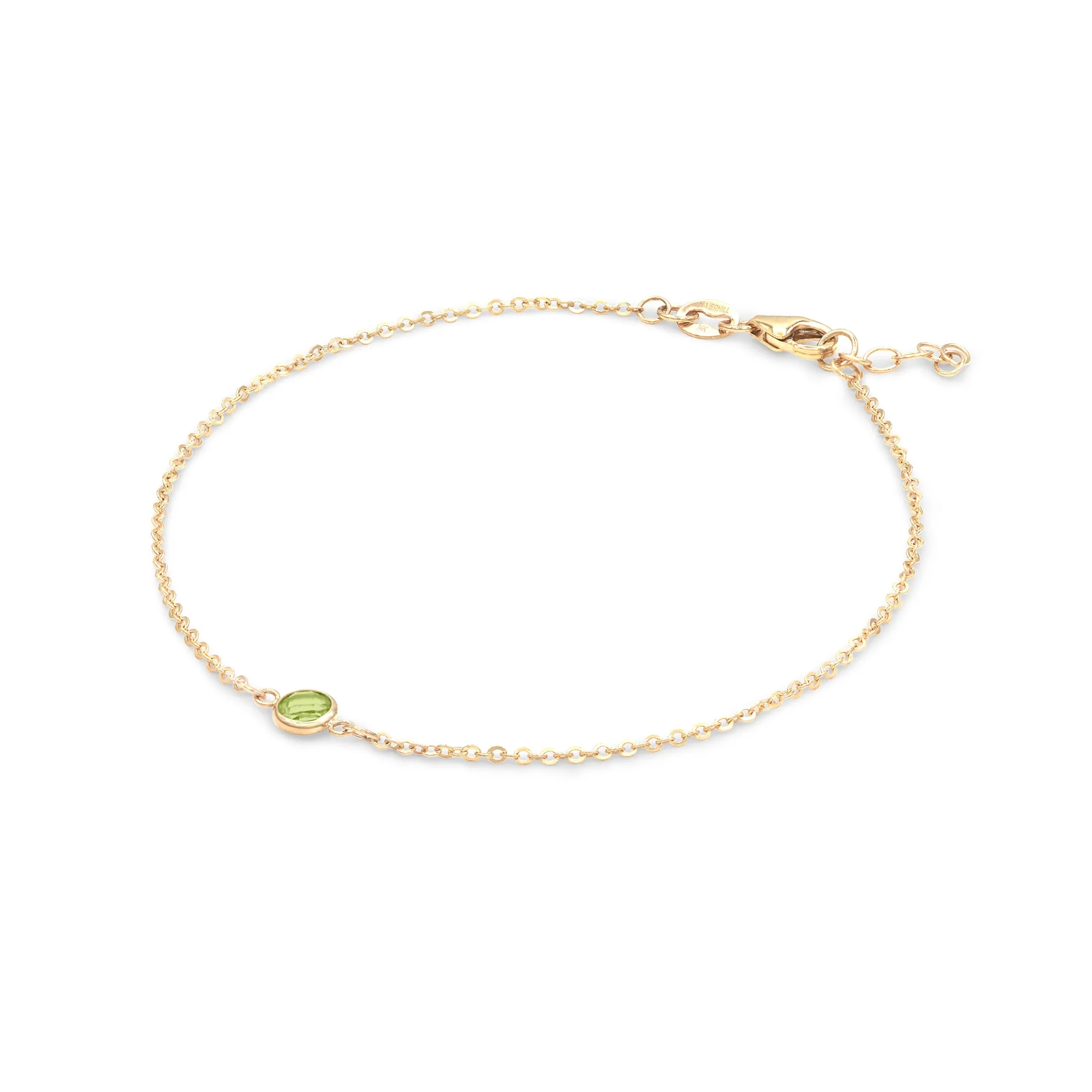 Petite 1 Peridot Bracelet in 14k Gold (August) sold by Haverhill product image thumbnail 4