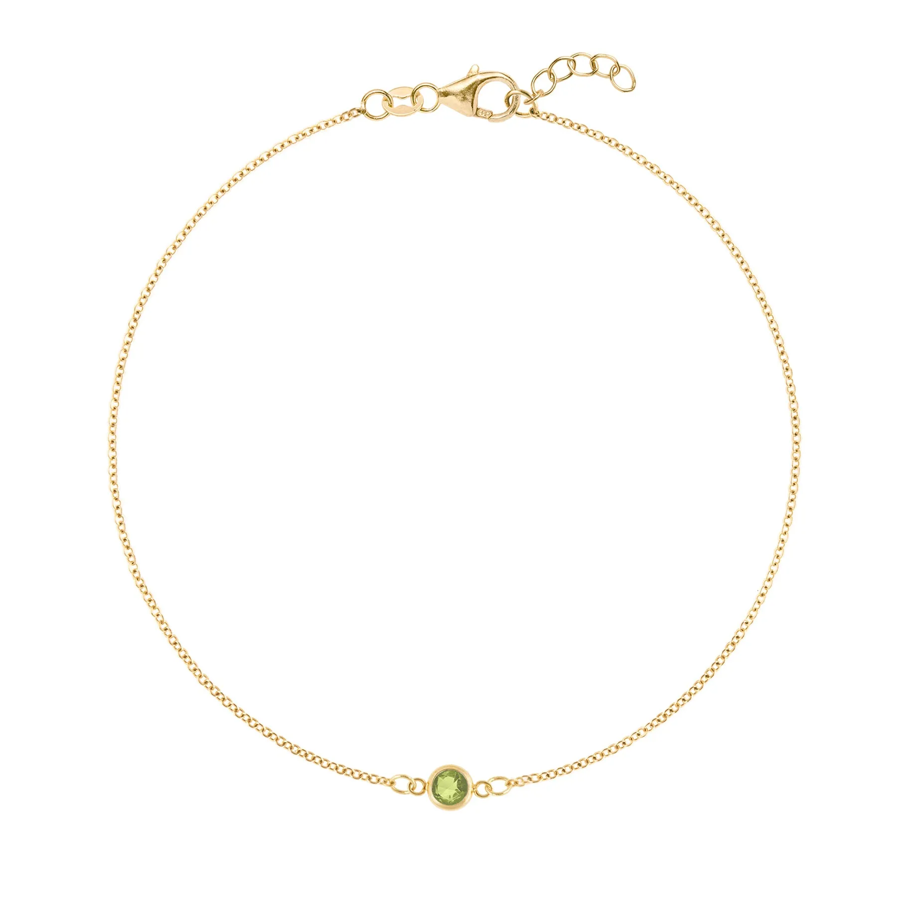 Petite 1 Peridot Bracelet in 14k Gold (August) sold by Haverhill