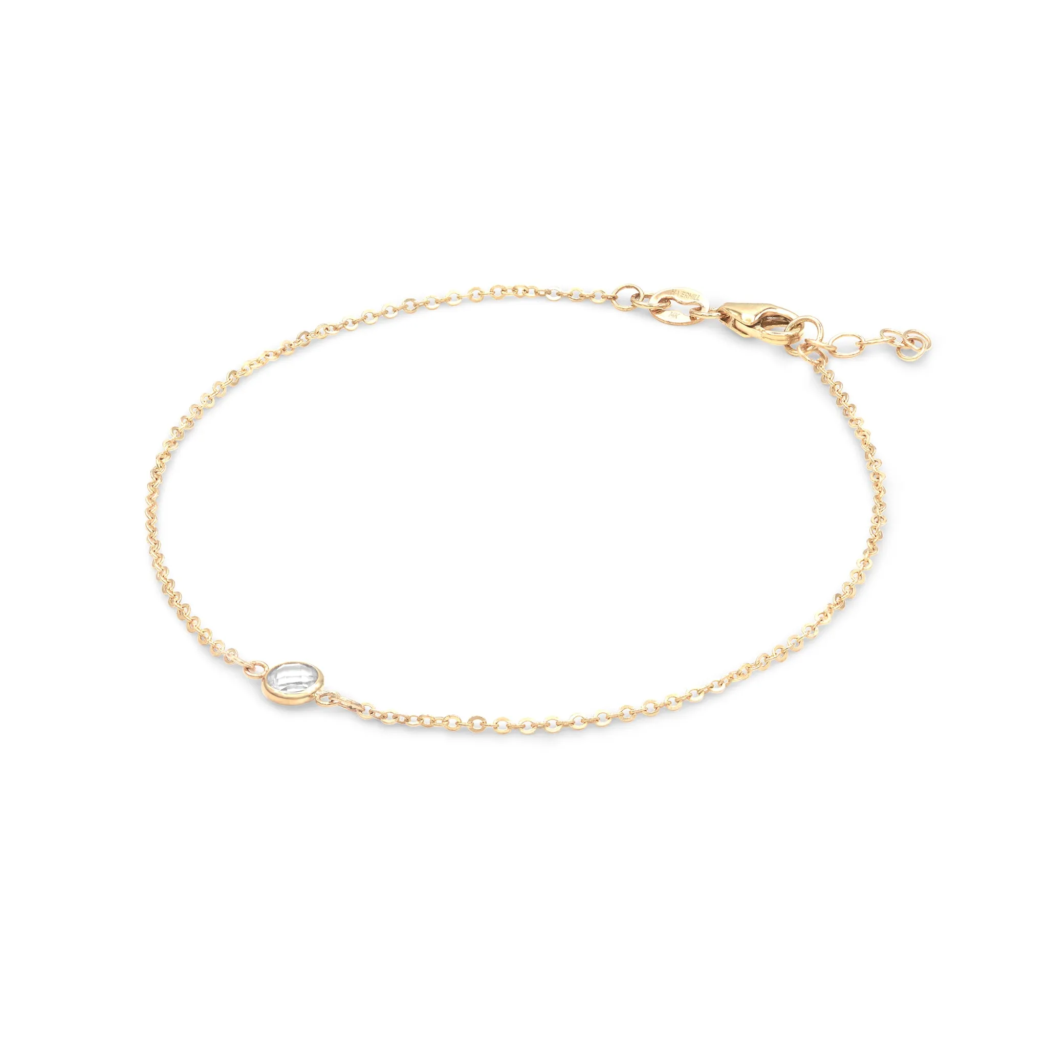 Petite 1 White Topaz Bracelet in 14k Gold (April) sold by Haverhill product image thumbnail 4