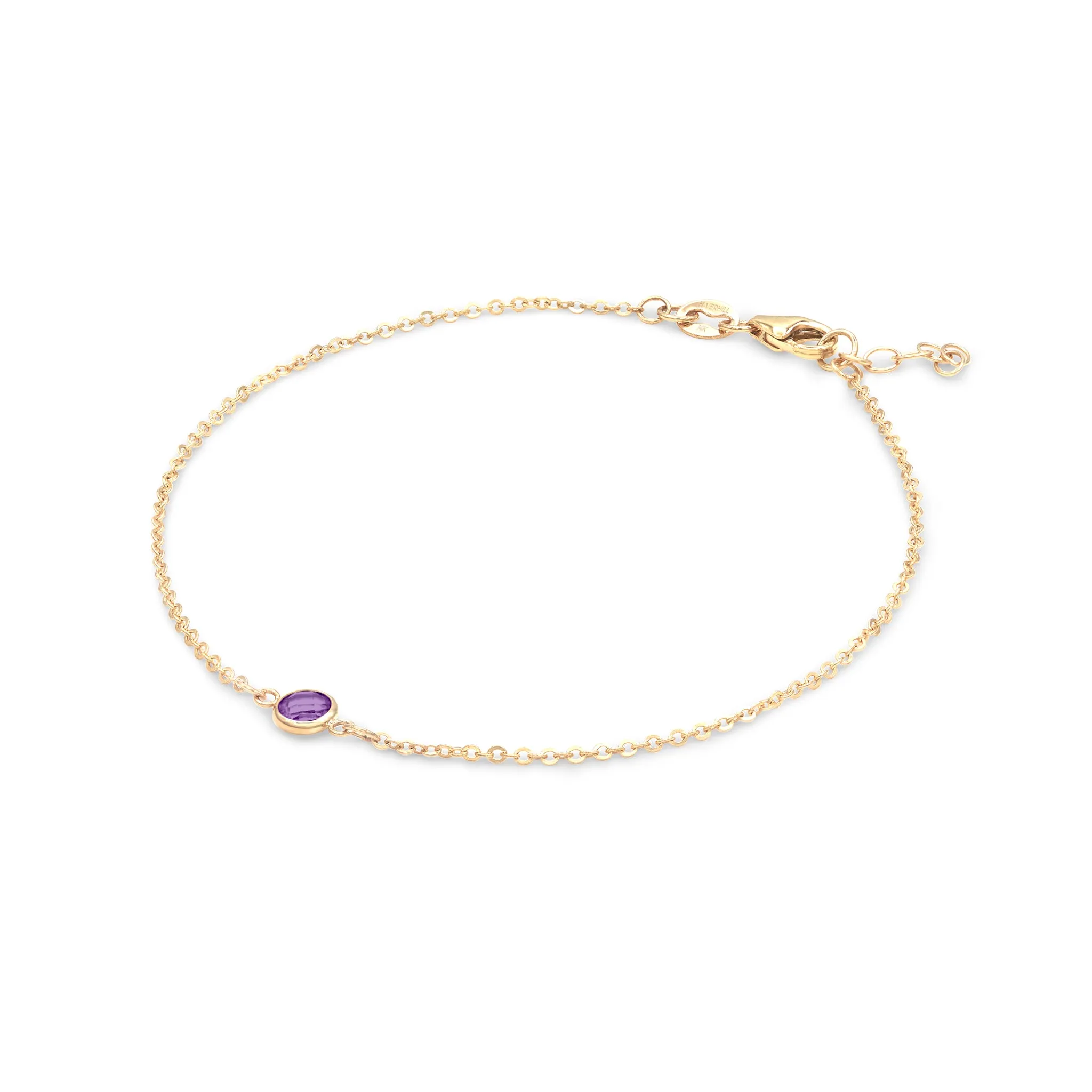 Petite 1 Amethyst Bracelet in 14k Gold (February) sold by Haverhill product image thumbnail 4