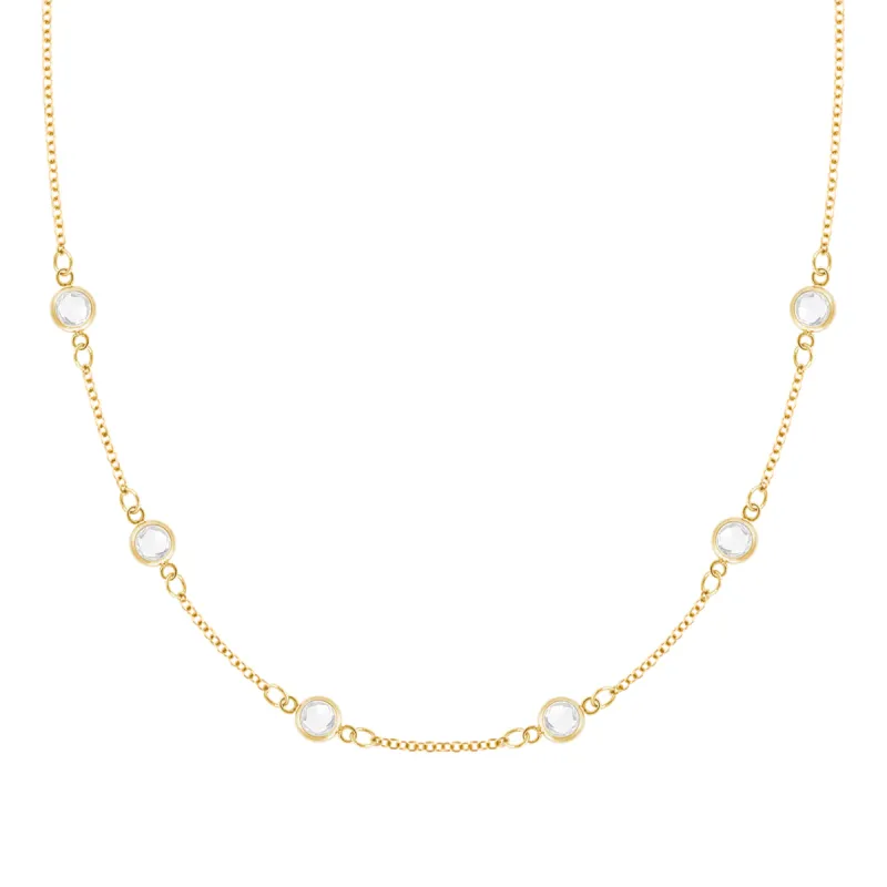 Petite 6 Birthstone Necklace in 14k Gold sold by Haverhill