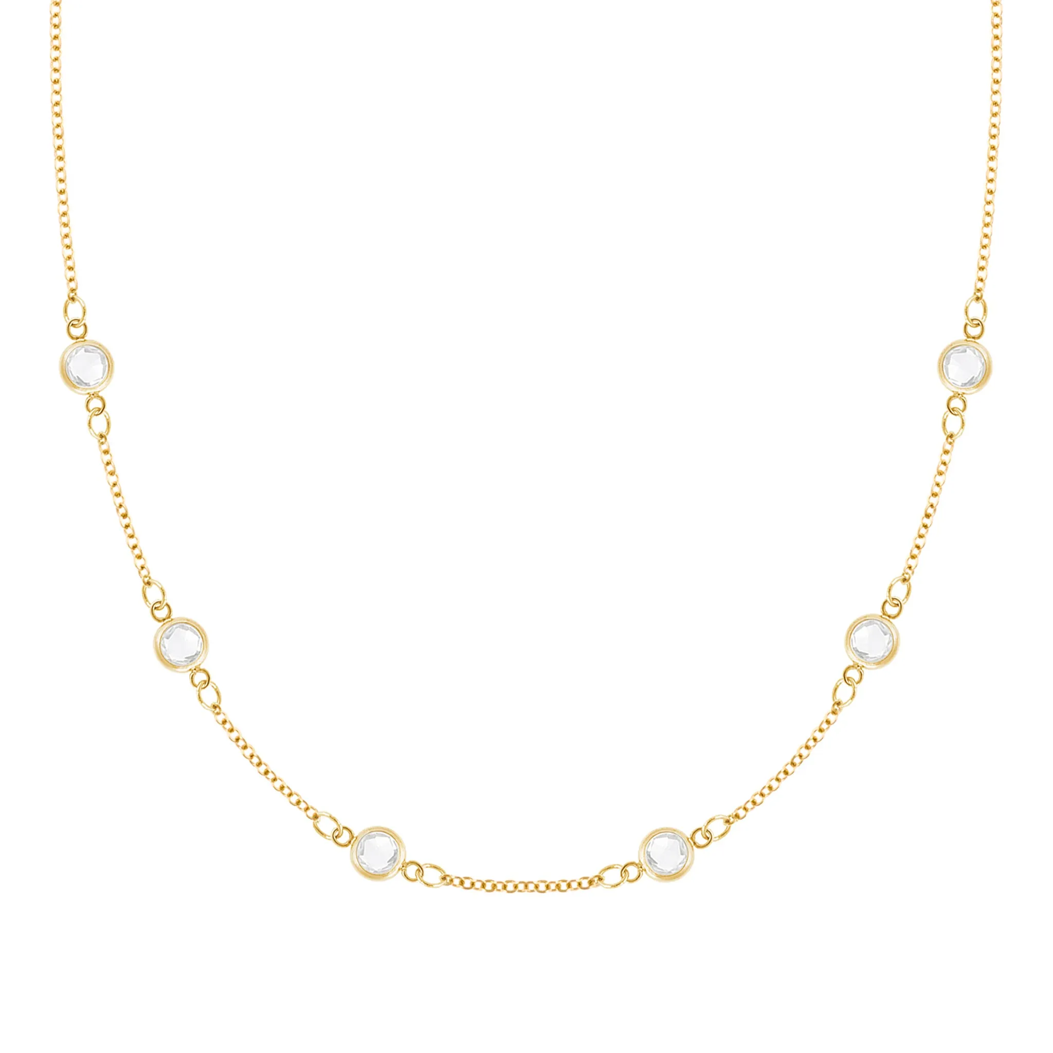 Petite 6 Birthstone Necklace in 14k Gold sold by Haverhill
