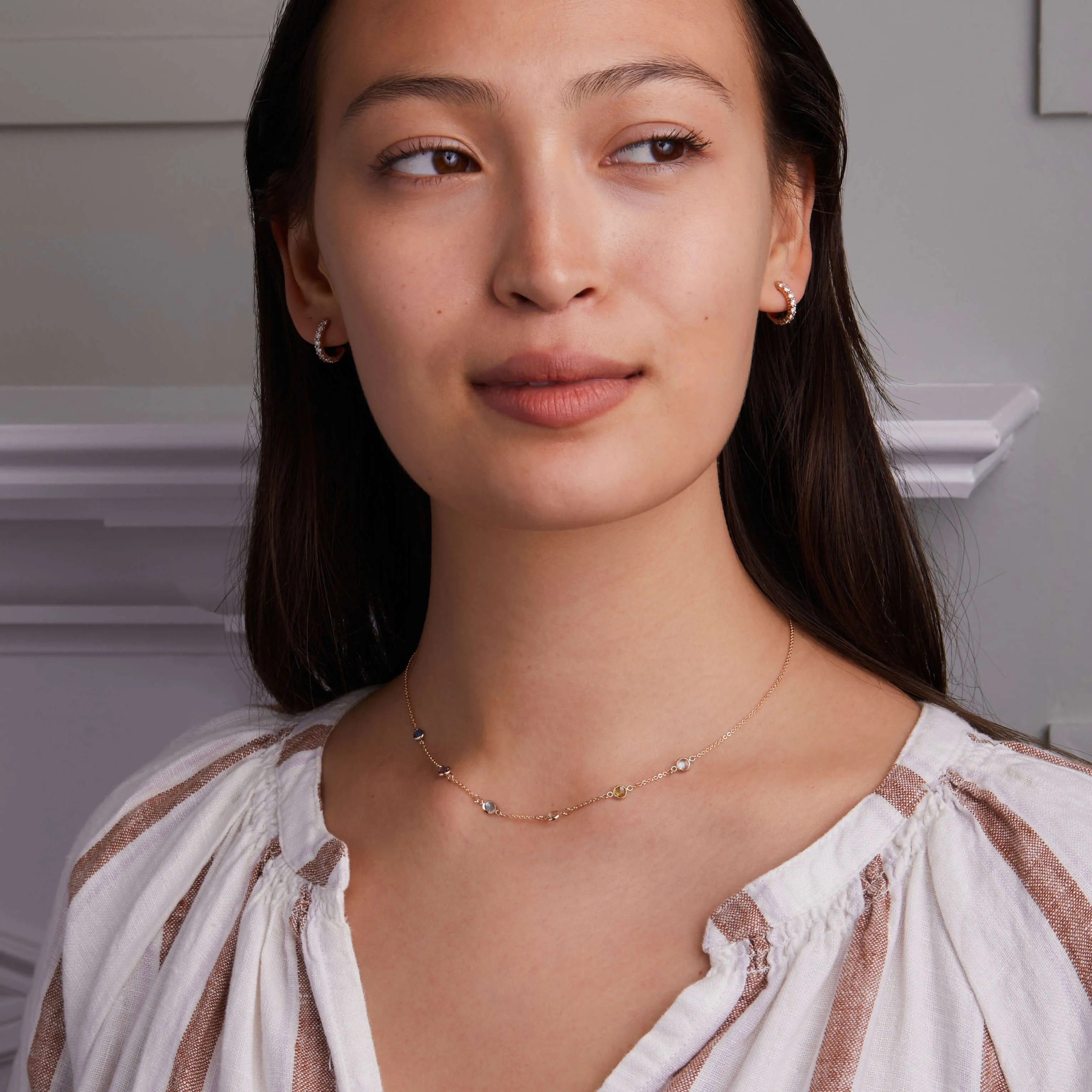 Petite 6 Birthstone Necklace in 14k Gold sold by Haverhill product image thumbnail 2