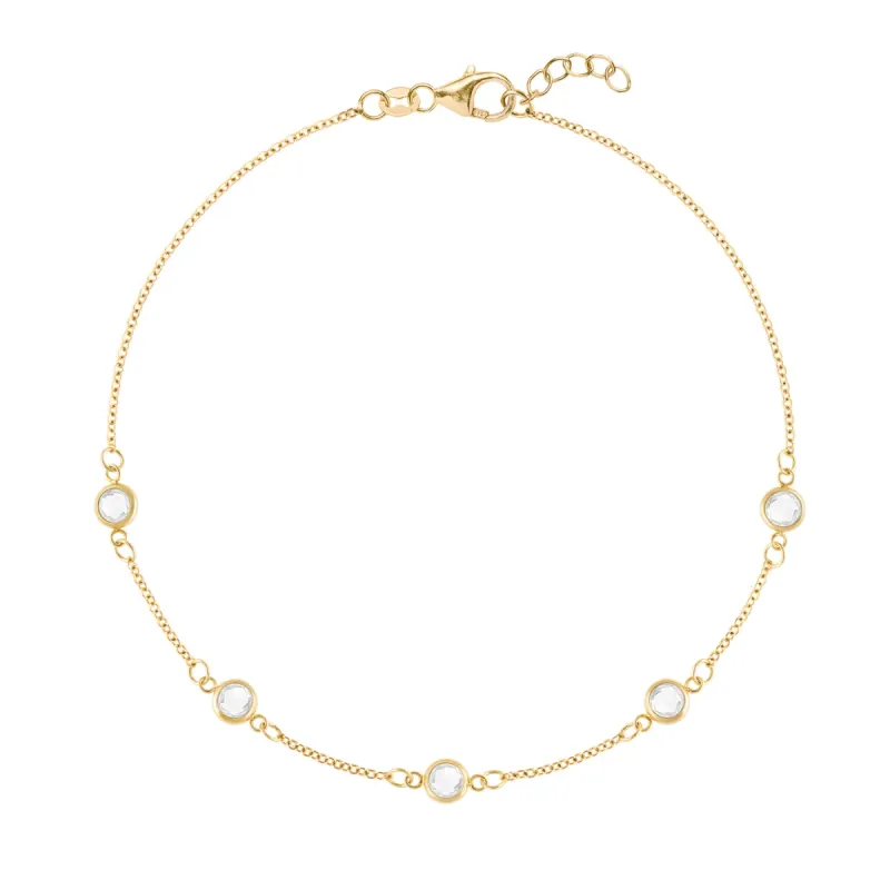 Petite 5 Birthstone Bracelet in 14k Gold sold by Haverhill