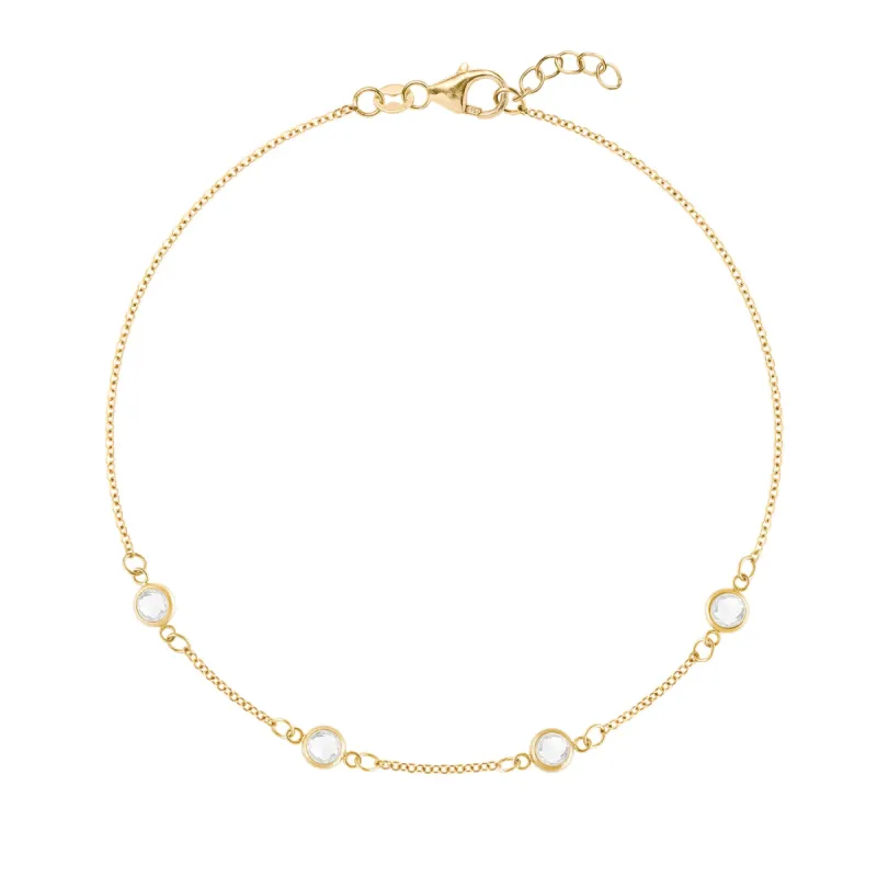Petite 4 Birthstone Bracelet in 14k Gold sold by Haverhill