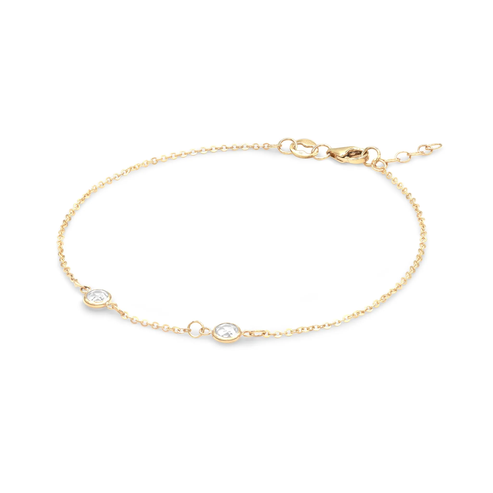 Petite 2 Birthstone Bracelet in 14k Gold sold by Haverhill product image thumbnail 4