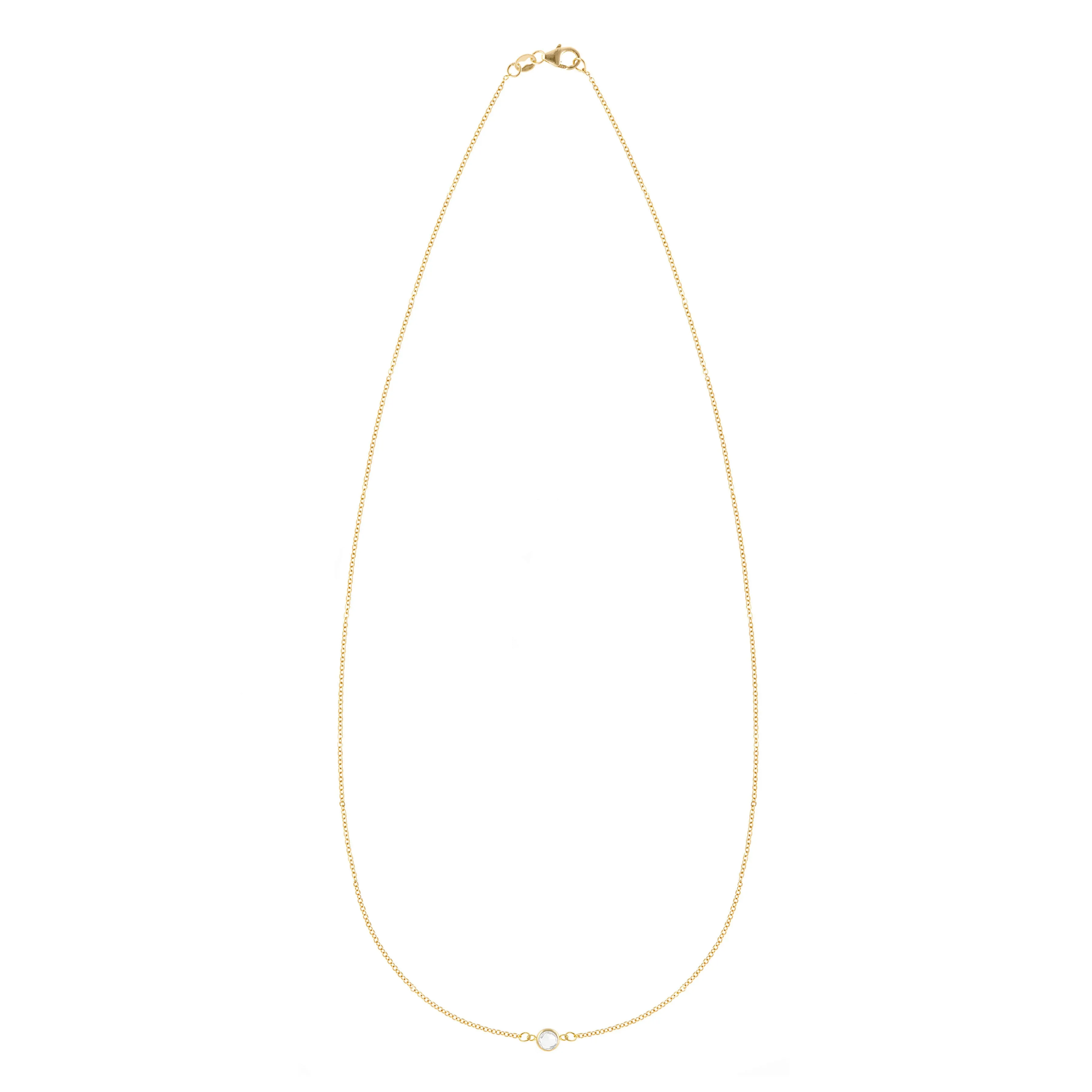 Petite 1 Birthstone Necklace in 14k Gold sold by Haverhill product image thumbnail 4