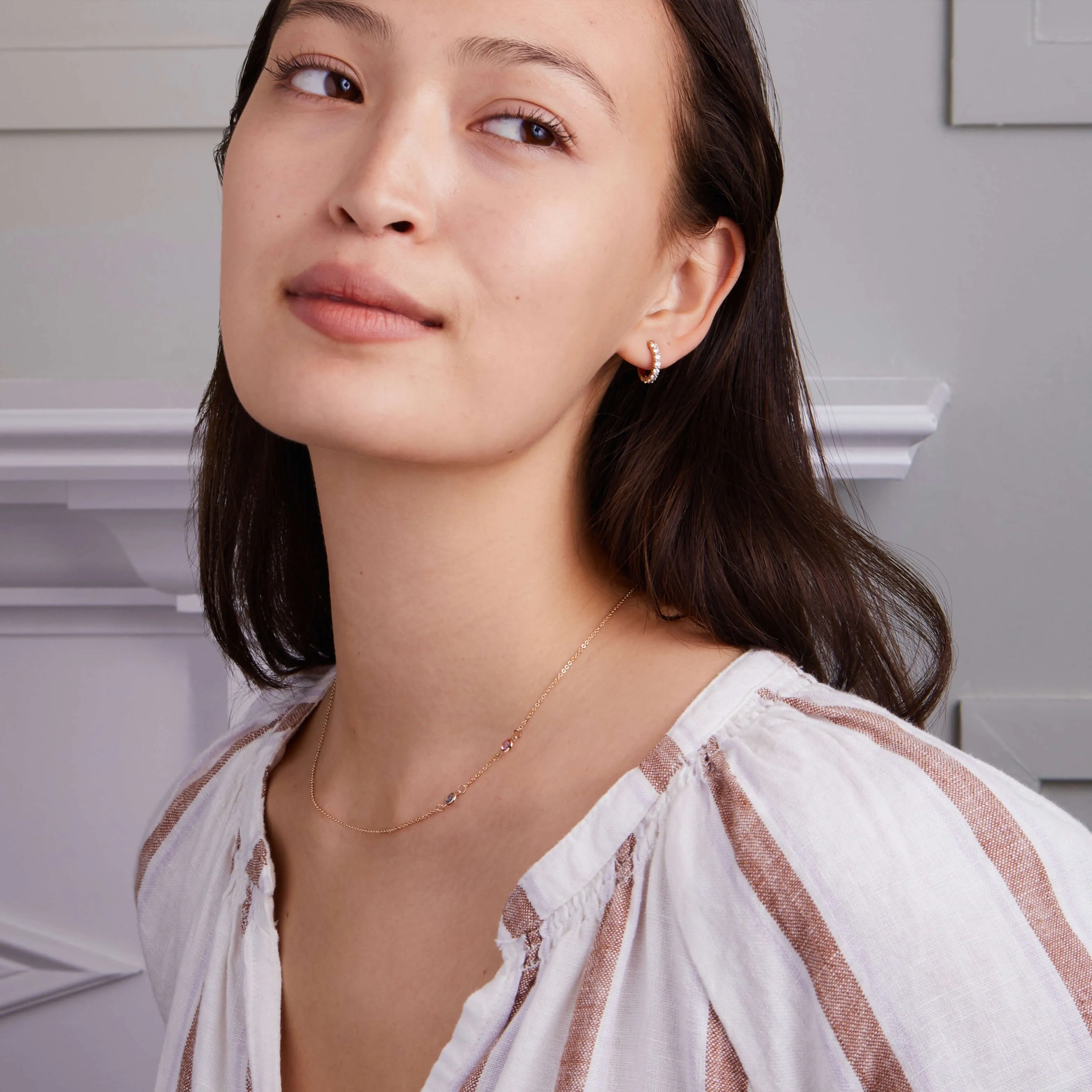 Petite 2 Birthstone Necklace in 14k Gold sold by Haverhill product image thumbnail 2