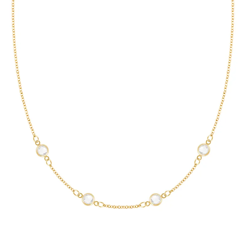 Petite 4 Birthstone Necklace in 14k Gold sold by Haverhill