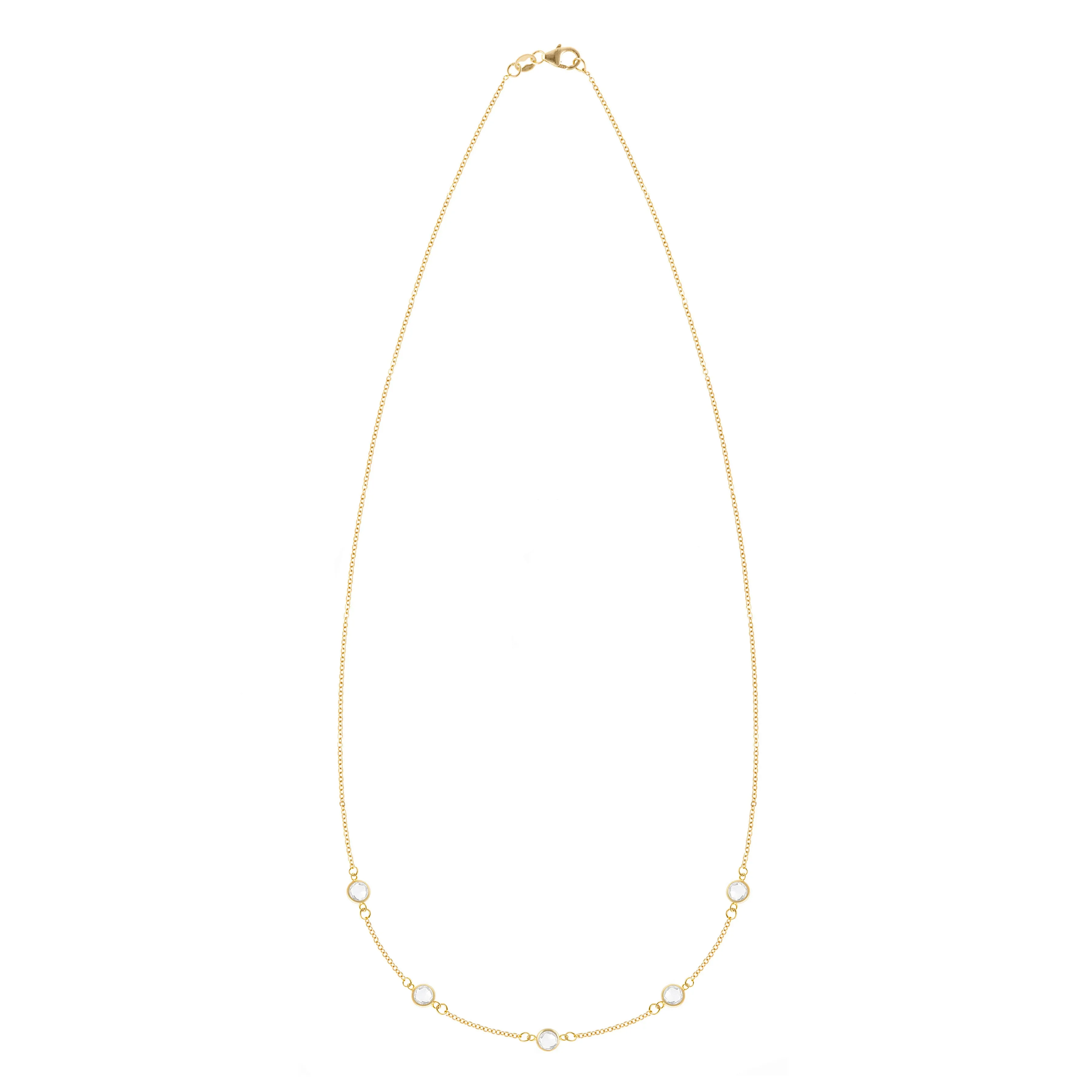 Petite 5 Birthstone Necklace in 14k Gold sold by Haverhill product image thumbnail 4