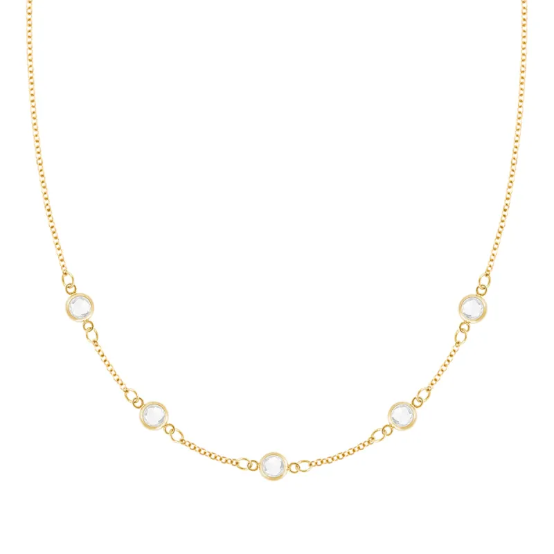 Petite 5 Birthstone Necklace in 14k Gold sold by Haverhill