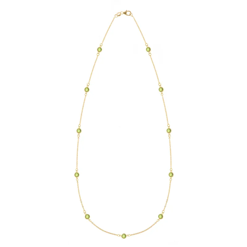 Bayberry 11 Peridot Necklace in 14k Gold (August) sold by Haverhill