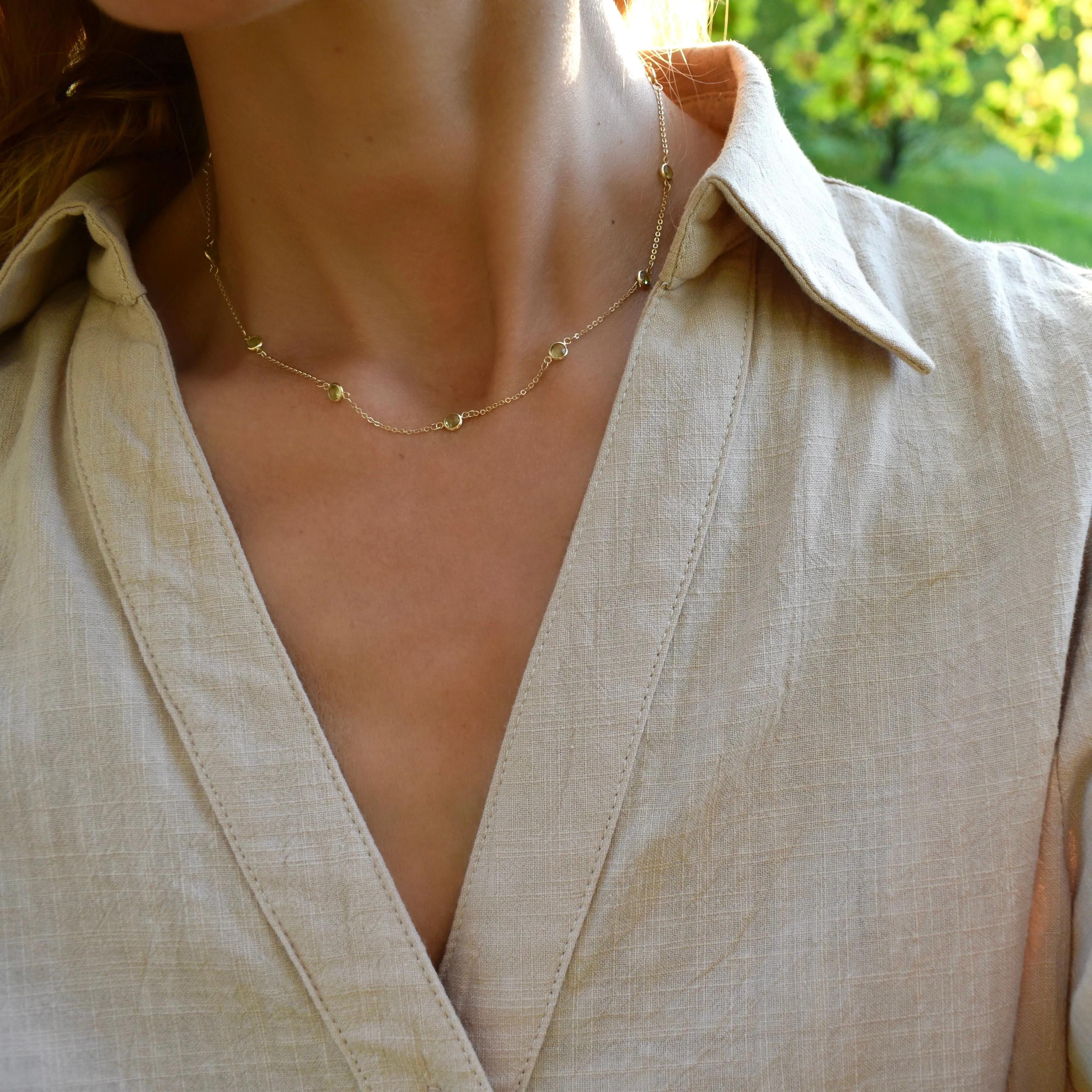 Bayberry 11 Peridot Necklace in 14k Gold (August) sold by Haverhill product image thumbnail 2