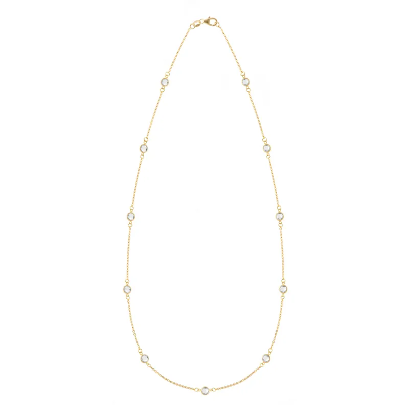 Bayberry 11 White Topaz Necklace in 14k Gold (April) sold by Haverhill