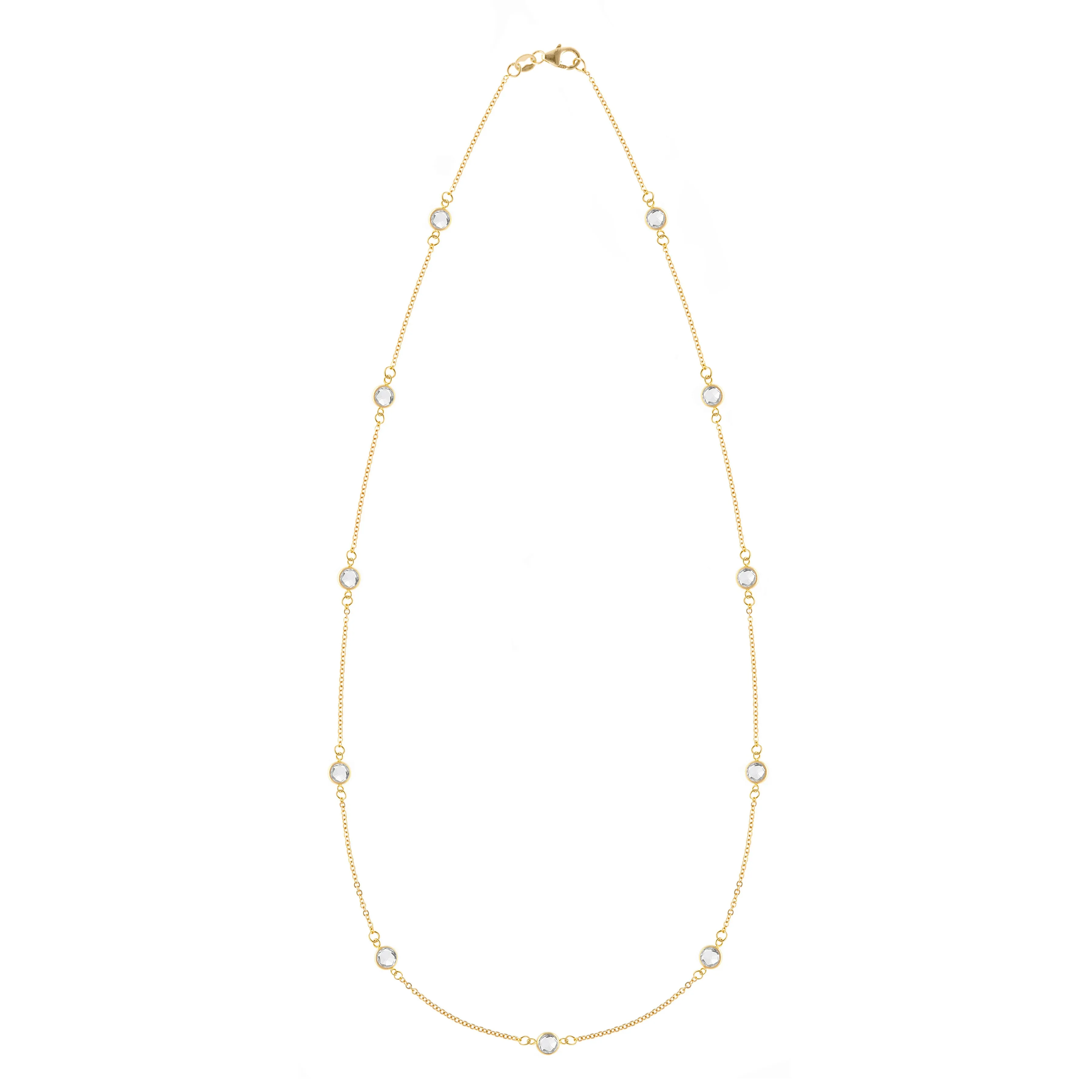 Bayberry 11 White Topaz Necklace in 14k Gold (April) sold by Haverhill