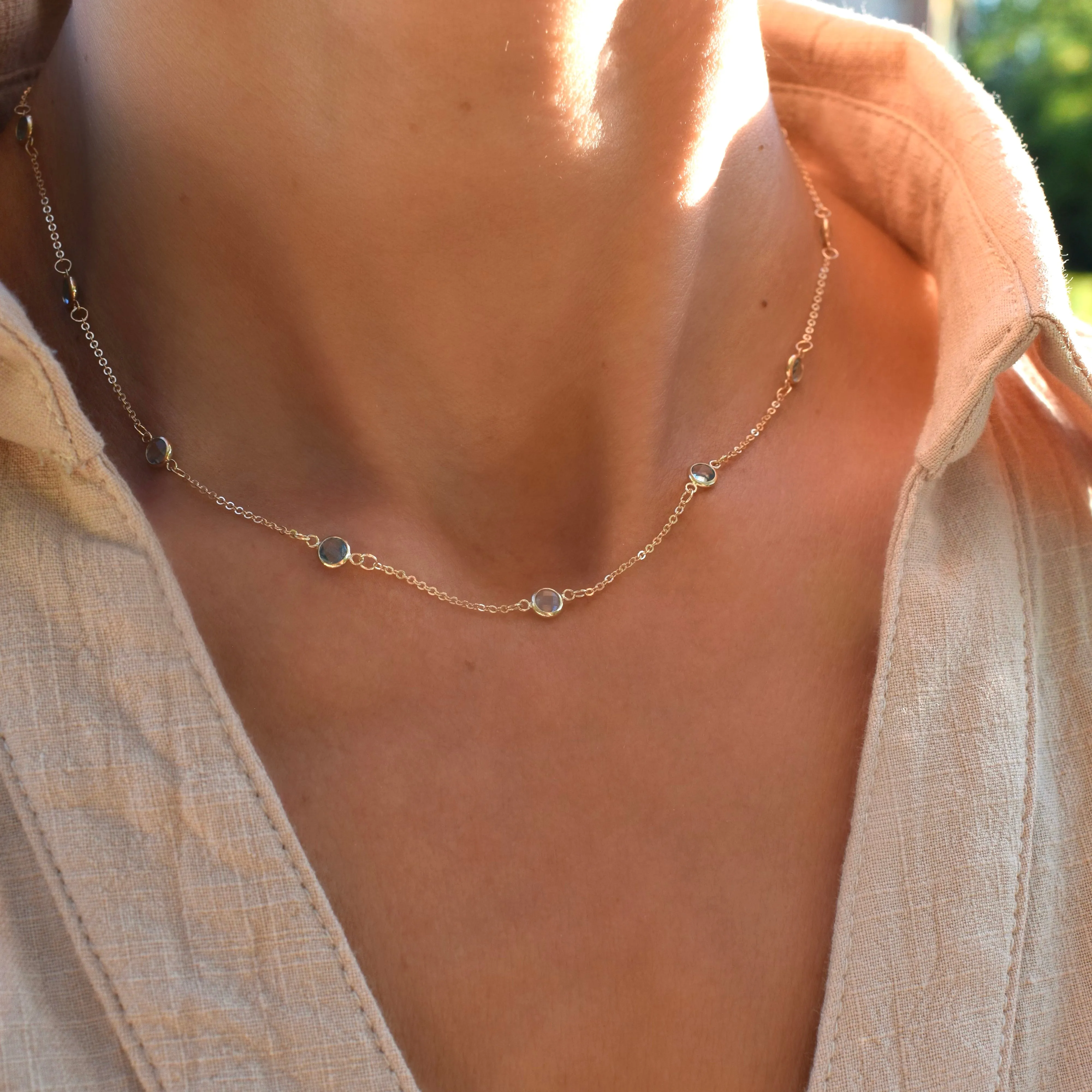Bayberry 11 Nantucket Blue Topaz Necklace in 14k Gold (December) sold by Haverhill product image thumbnail 3