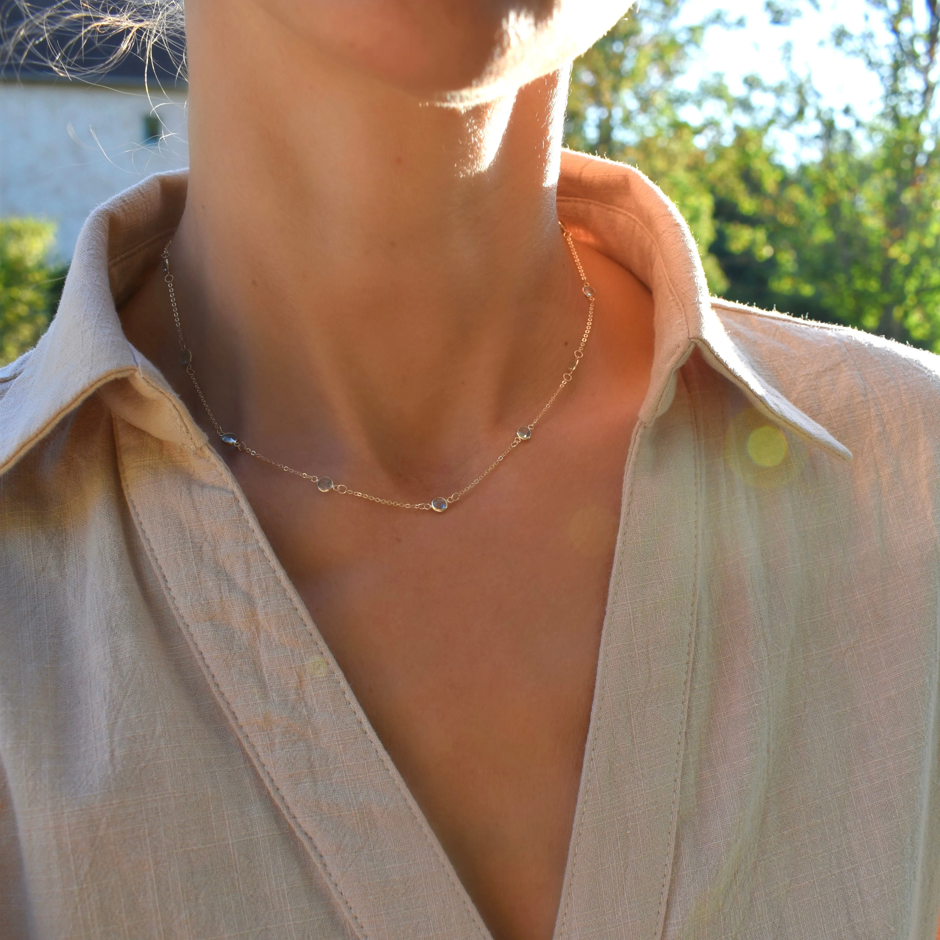 Bayberry 11 Nantucket Blue Topaz Necklace in 14k Gold (December) sold by Haverhill product image thumbnail 2