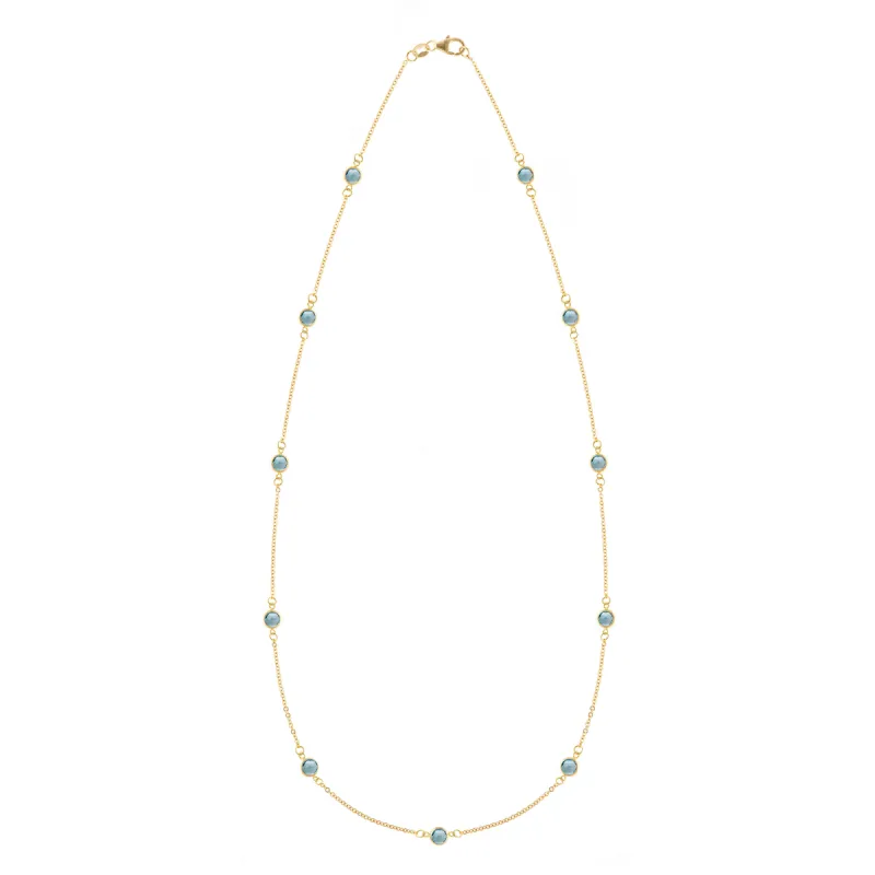 Bayberry 11 Nantucket Blue Topaz Necklace in 14k Gold (December) sold by Haverhill