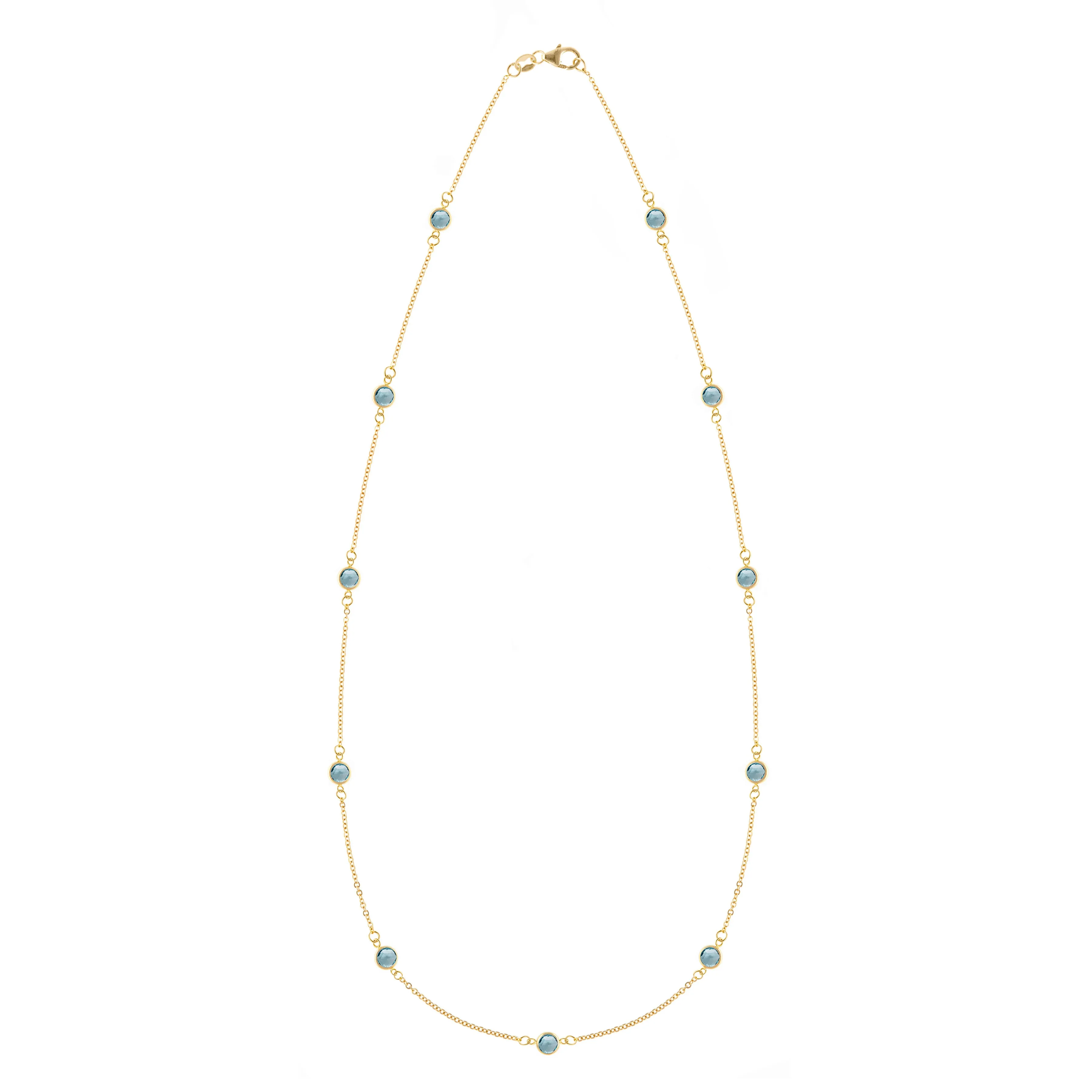 Bayberry 11 Nantucket Blue Topaz Necklace in 14k Gold (December) sold by Haverhill