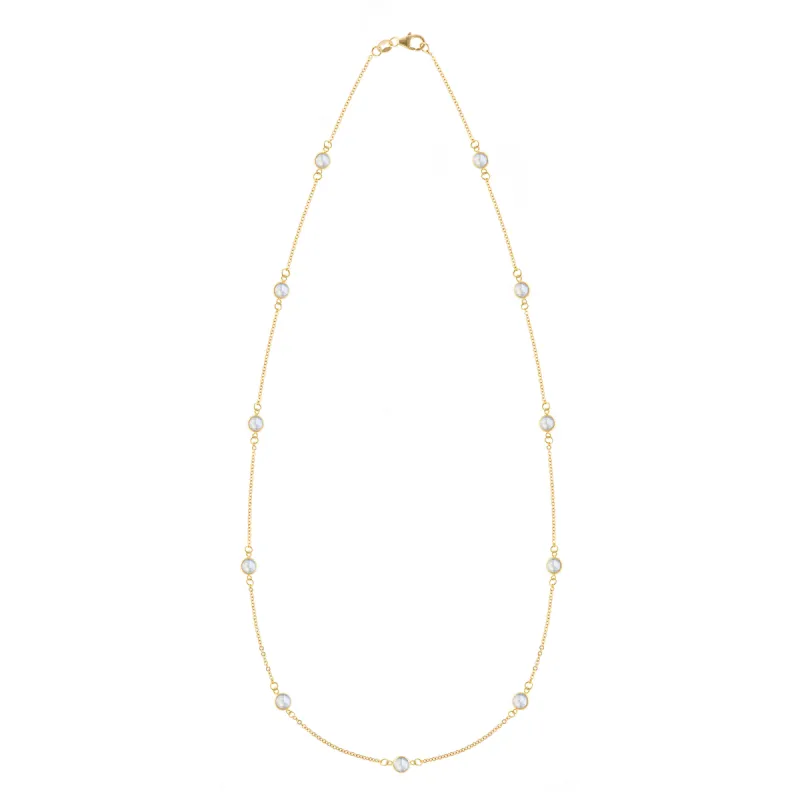 Bayberry 11 Moonstone Necklace in 14k Gold (June) sold by Haverhill