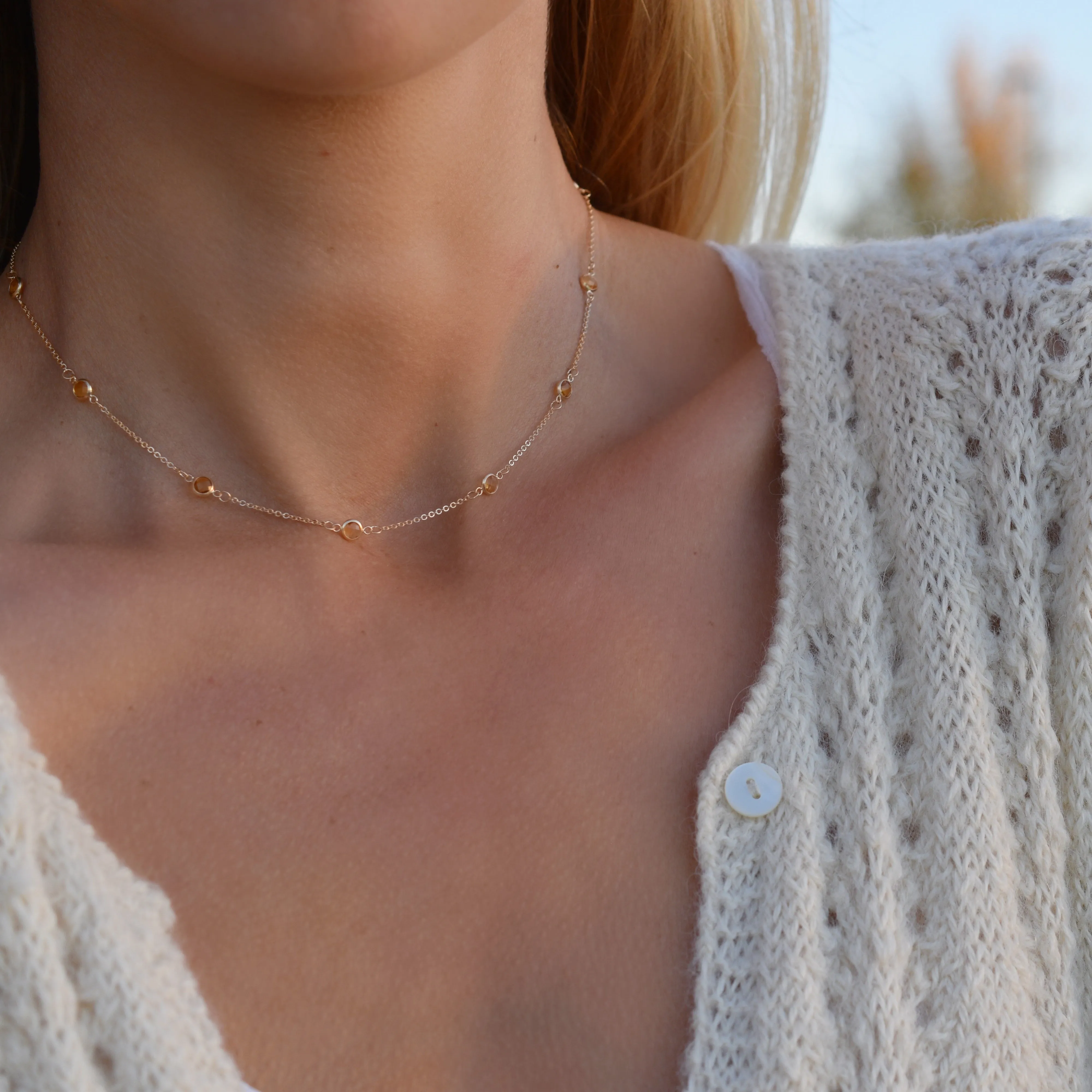 Bayberry 11 Citrine Necklace in 14k Gold (November) sold by Haverhill product image thumbnail 2