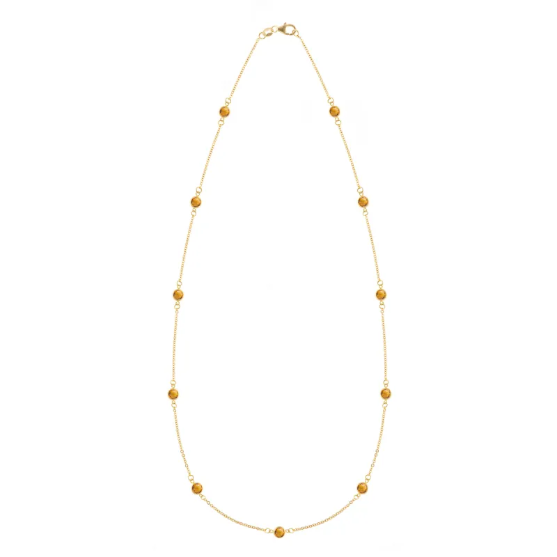 Bayberry 11 Citrine Necklace in 14k Gold (November) sold by Haverhill