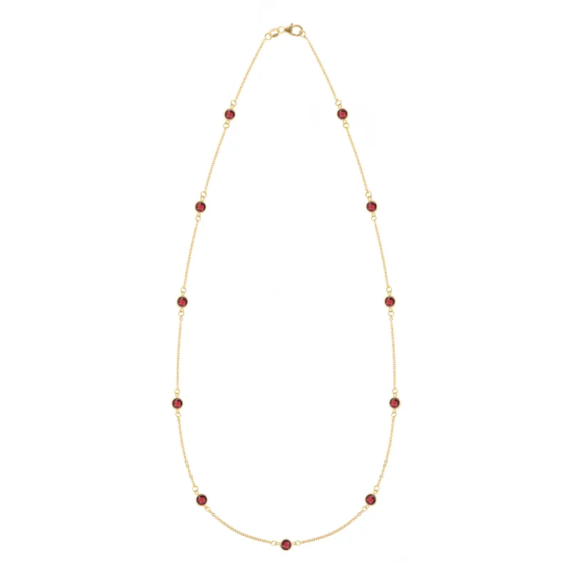 Bayberry 11 Garnet Necklace in 14k Gold (January) sold by Haverhill
