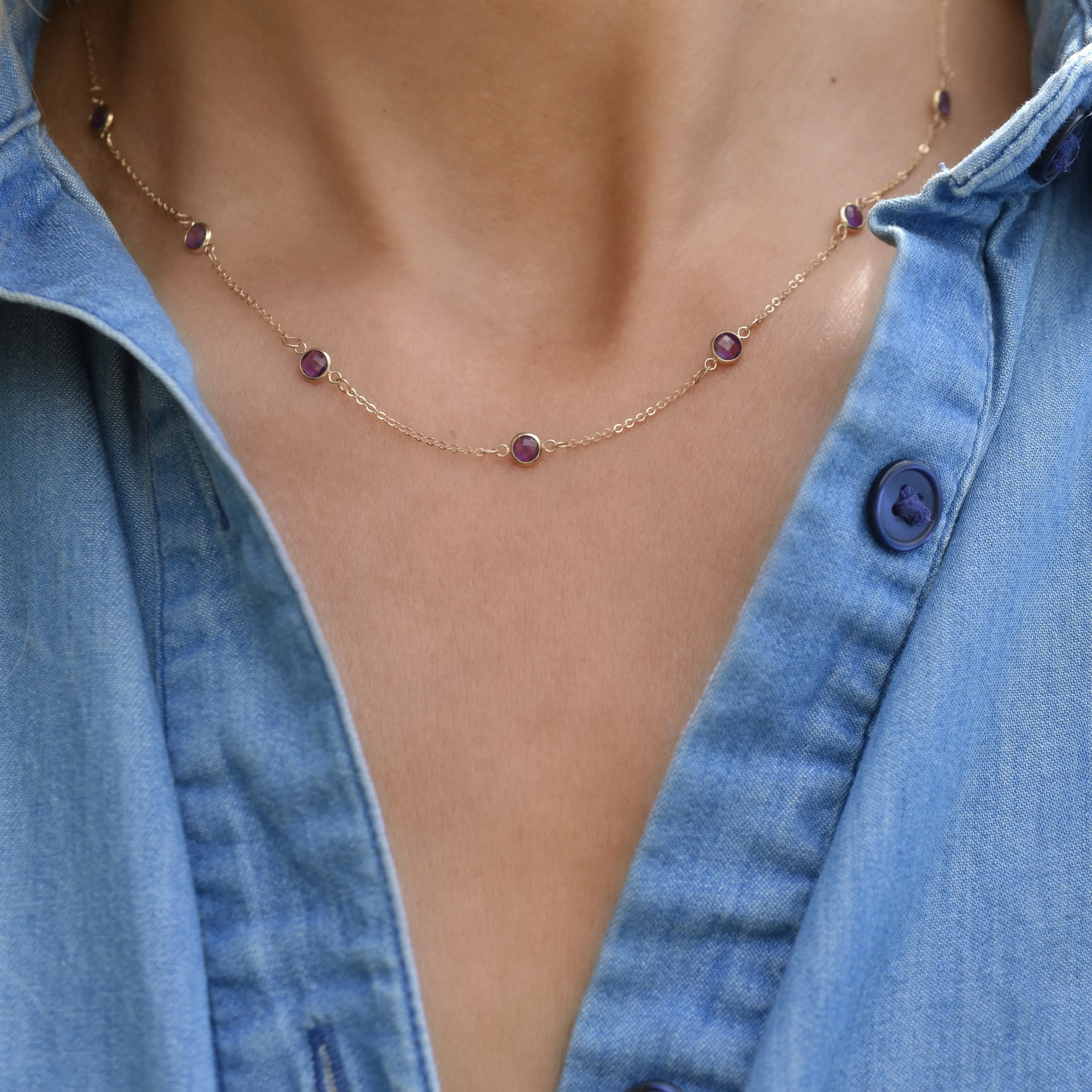 Bayberry 11 Amethyst Necklace in 14k Gold (February) sold by Haverhill product image thumbnail 3