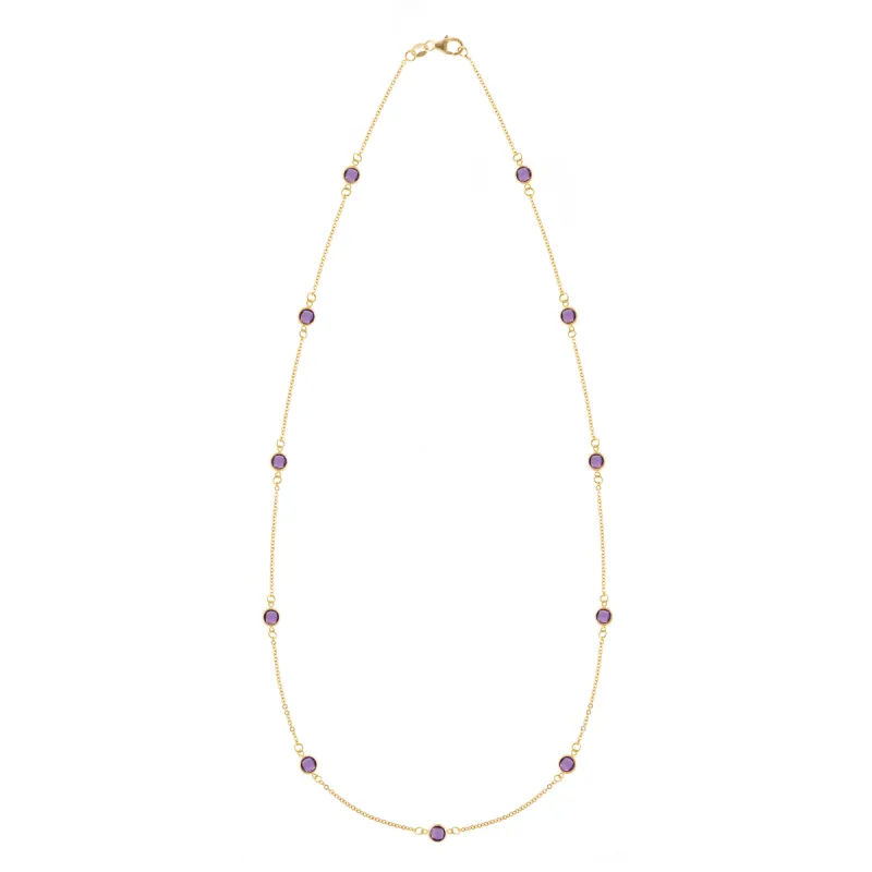 Bayberry 11 Amethyst Necklace in 14k Gold (February) sold by Haverhill