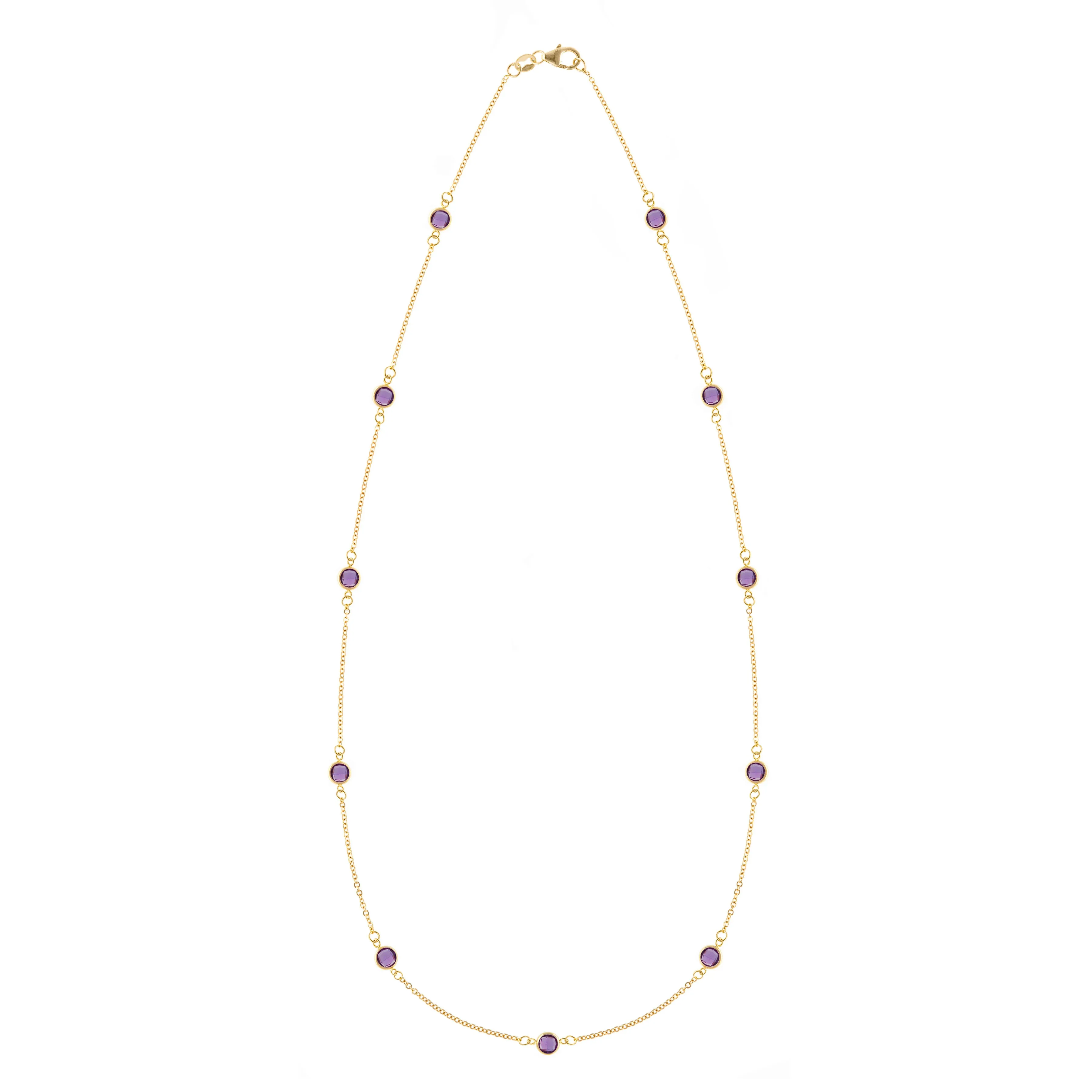 Bayberry 11 Amethyst Necklace in 14k Gold (February) sold by Haverhill
