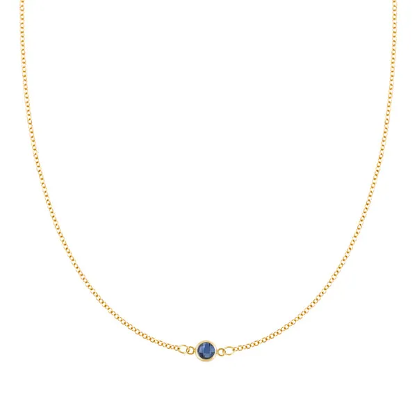 Personalized Classic 1 Birthstone Necklace in 14k Gold sold by Haverhill