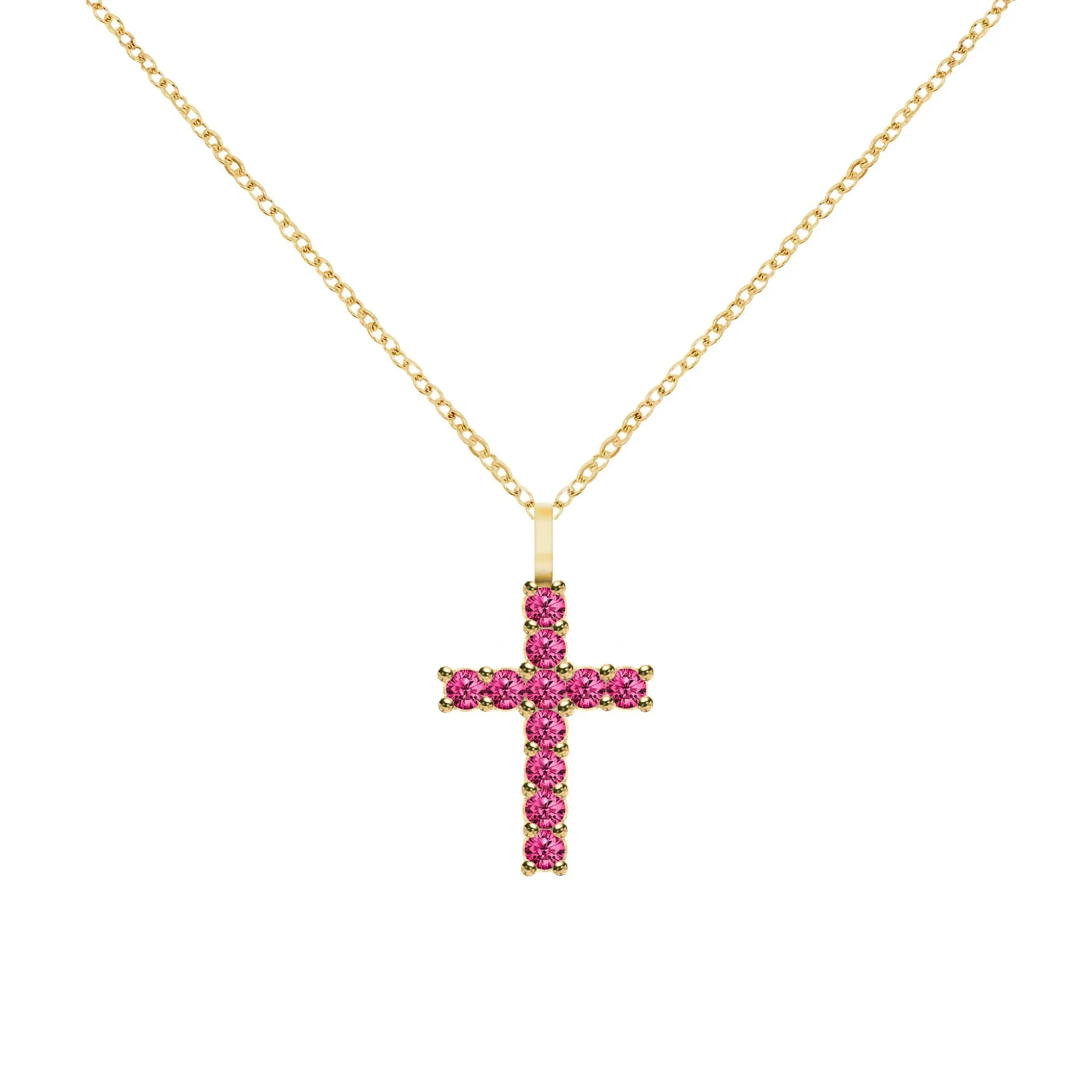 Rosecliff Cross Ruby Pendant in 14k Gold (July) sold by Haverhill product image thumbnail 5
