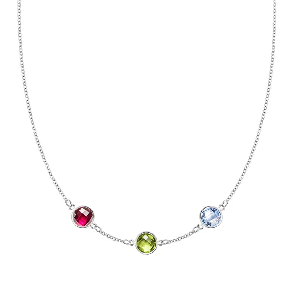 Personalized Grand 3 Birthstone Necklace in 14k Gold sold by Haverhill