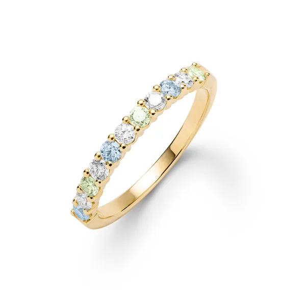 Personalized Rosecliff Birthstone Stackable Ring in 14k Gold sold by Haverhill